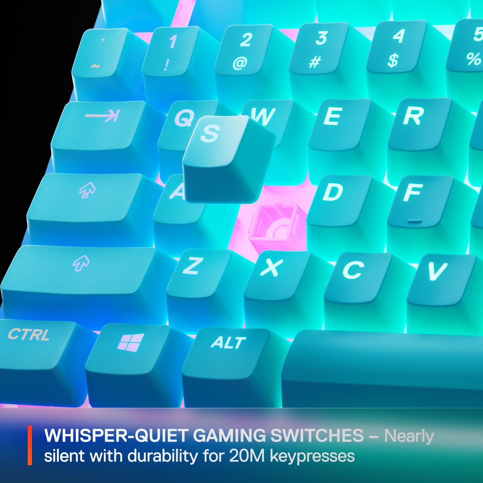 SteelSeries Apex 3 TKL Aqua Gaming Keyboard - TKL, RGB Illumination, USB 5
