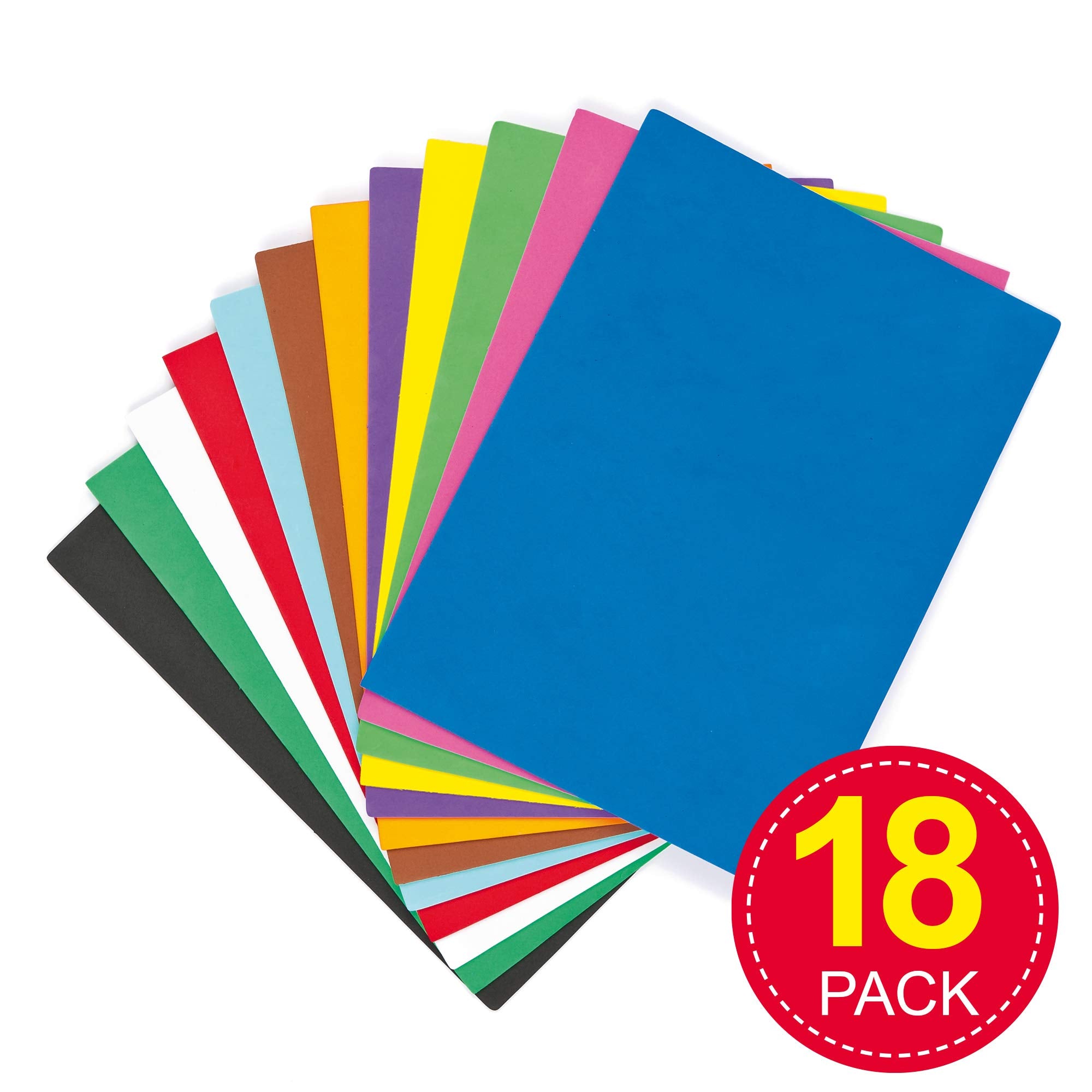 Baker Ross Multicoloured Foam Sheets Class Pack - 18 Sheets, 29cm x 21cm | Arts & Crafts Material 2