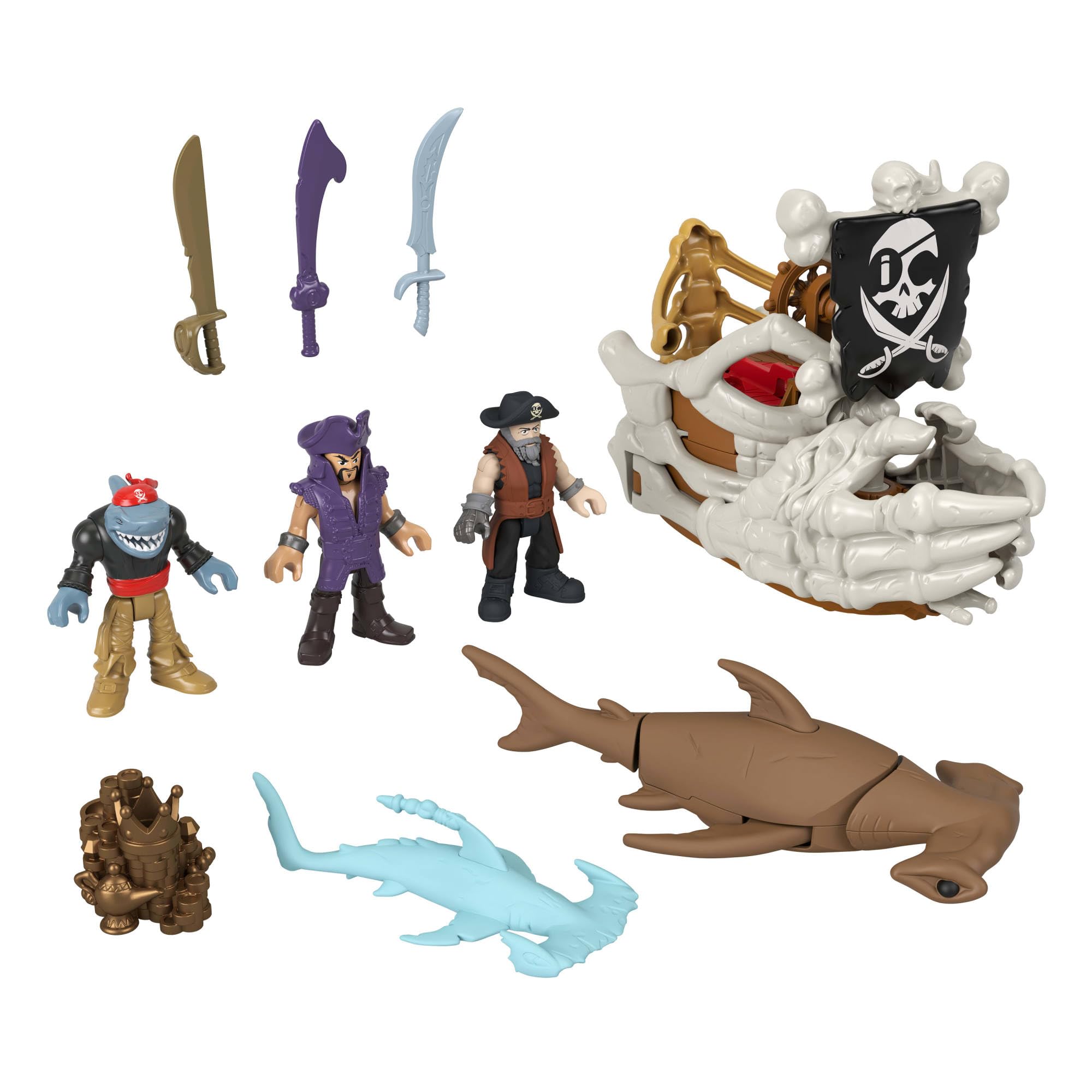 Fisher-Price Imaginext Billy Bones Pirate Bundle Playset with 3 Action Figures | Ages 3Y+