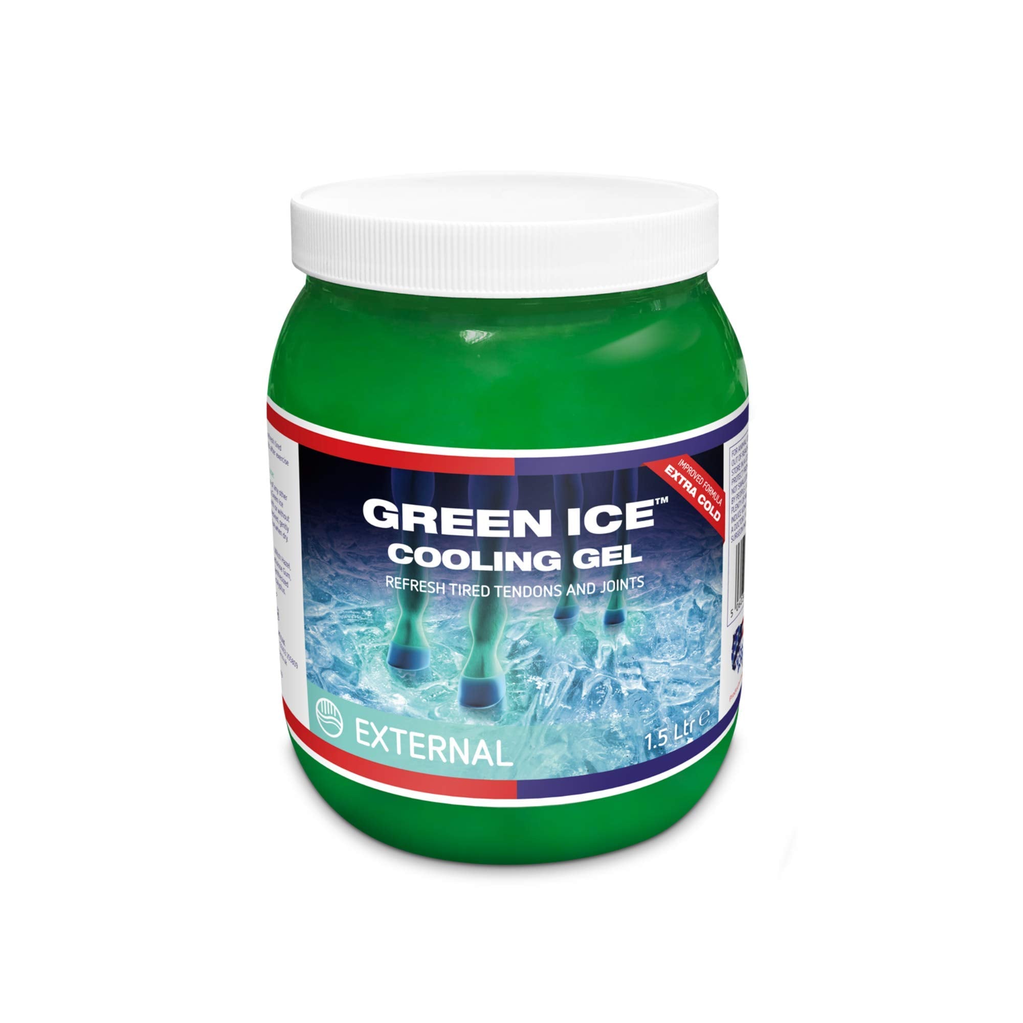 Equine America UK Green Ice Cooling Gel - Relief for Tired Legs and Joints | 1.5L