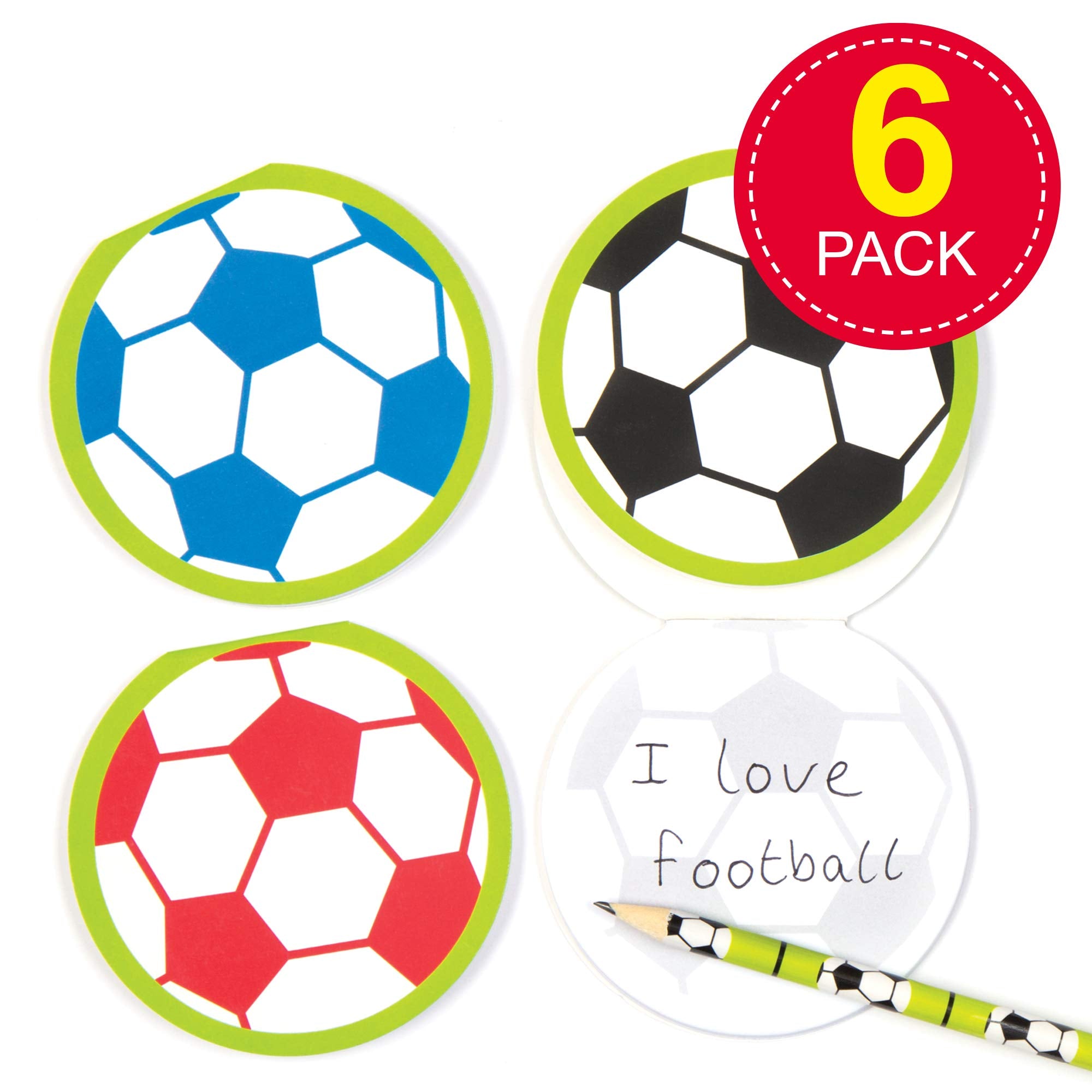 Baker Ross Football Memo Pads - Pack of 6 | Ideal for Kids Goodie Bags & Party Favours 2