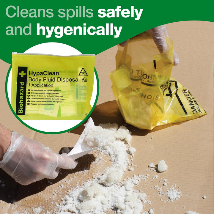 HypaClean - Body Fluid Disposal Kit (Single Use) with Vinyl Wallet