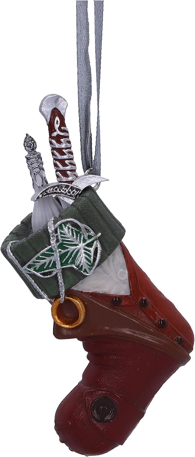 Nemesis Now Lord of the Rings Frodo Stocking Hanging Ornament 8.6cm, Resin, Officially Licensed Collectible