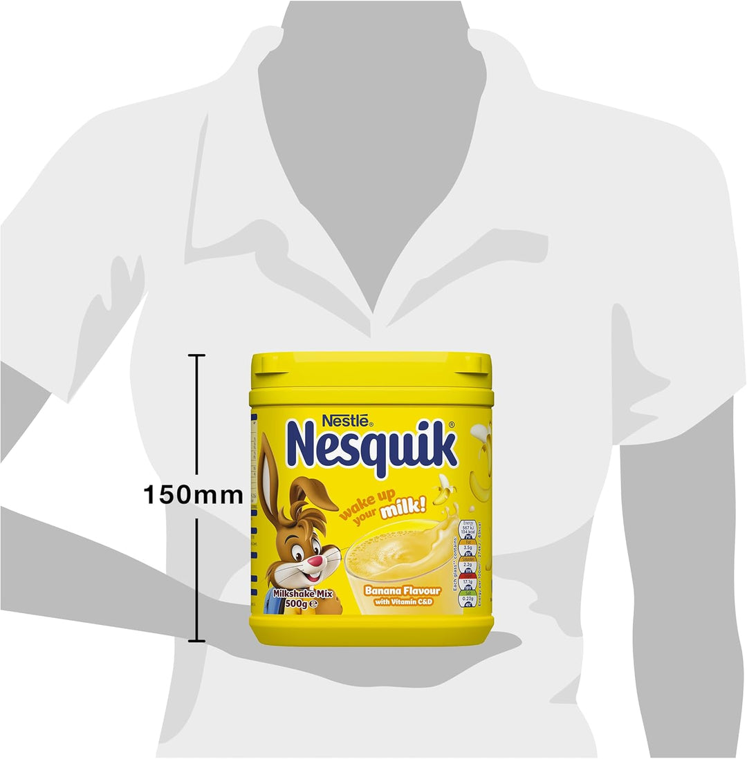 Nesquik Banana Milkshake Mix 500g - Gluten Free Powder with No Artificial Colours or Flavourings