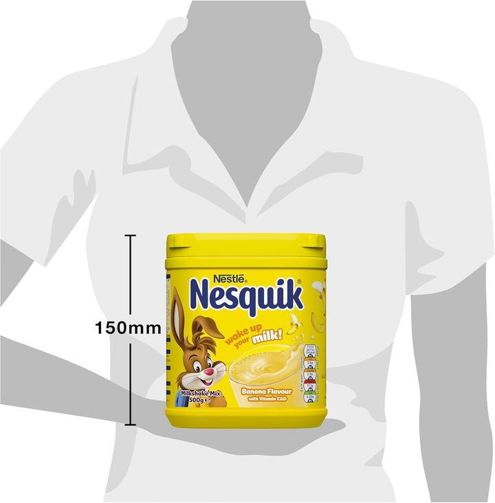 Nesquik Banana Milkshake Mix 500g - Gluten Free Powder with No Artificial Colours or Flavourings