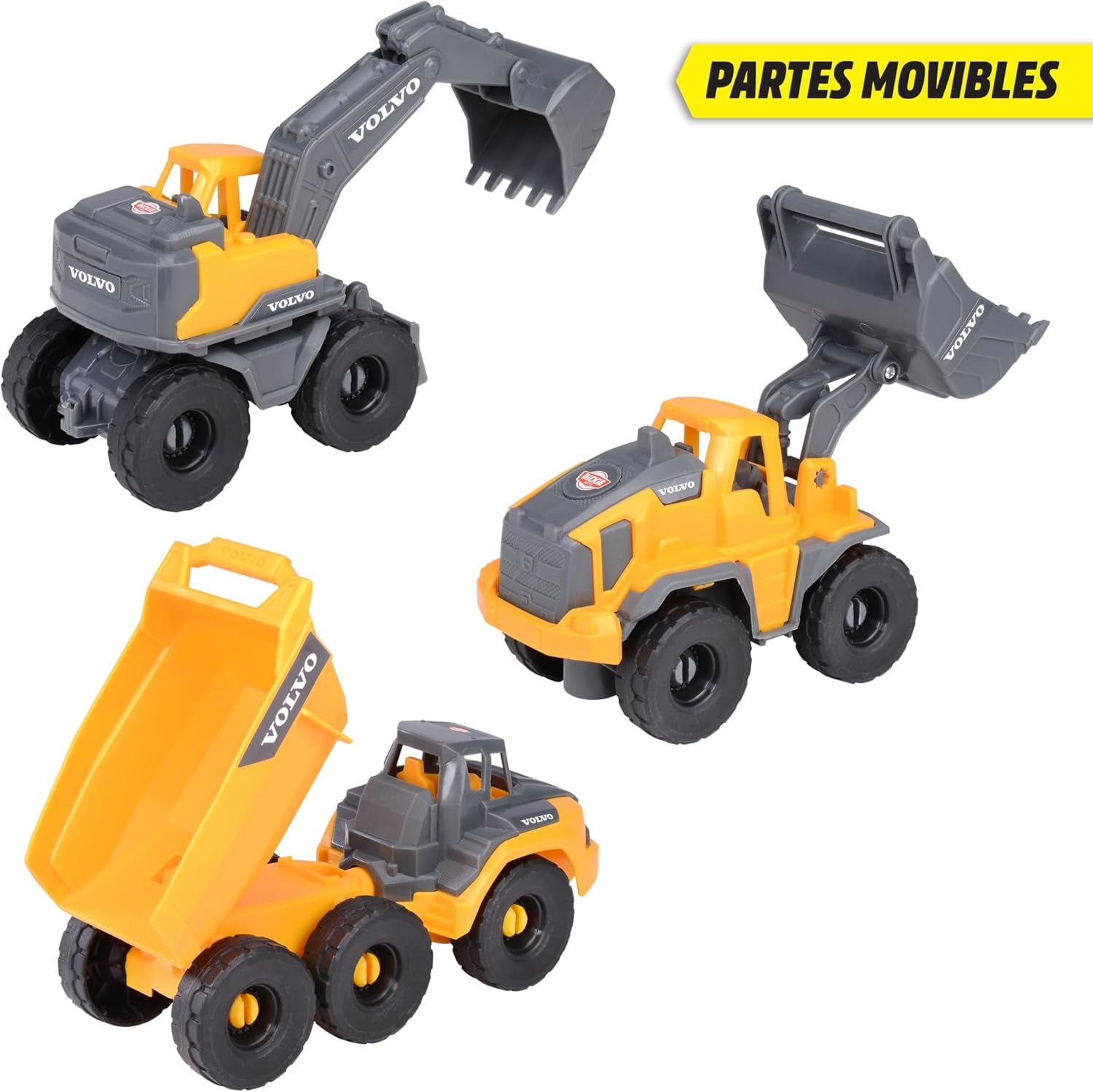 Dickie Toys Volvo Construction Site Vehicles Set - 3-Piece Playset for Kids 3+
