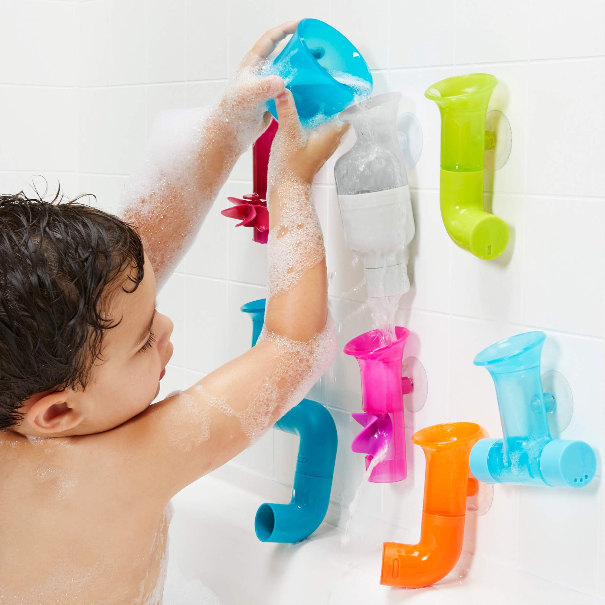 Boon Pipes, Cogs & Tubes Bath Toy Bundle - Multicolor Water Play Set for Babies and Toddlers 4