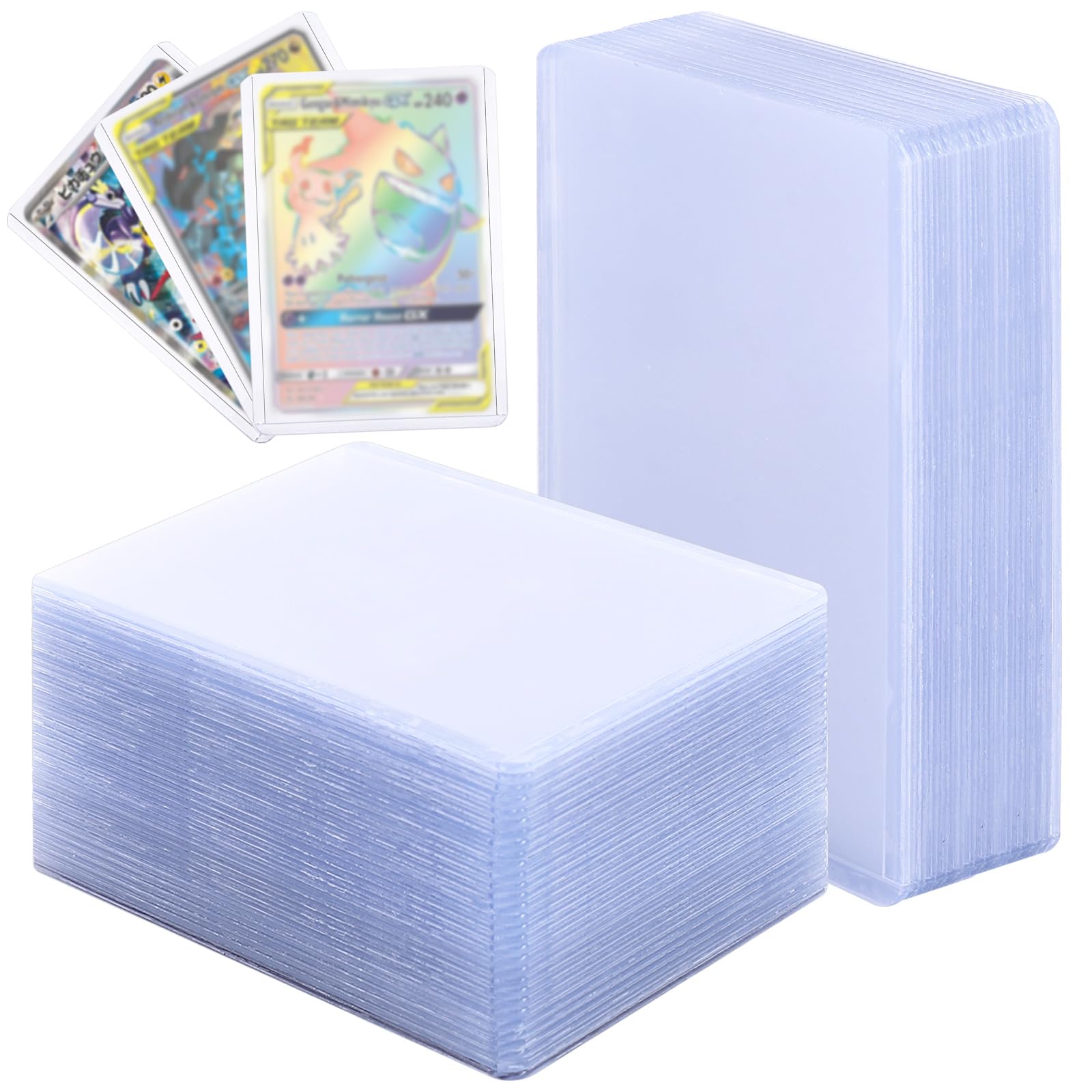 ASelected 100Pcs Clear Card Sleeves - 35PT Rigid Protection | 76x101mm Standard Size