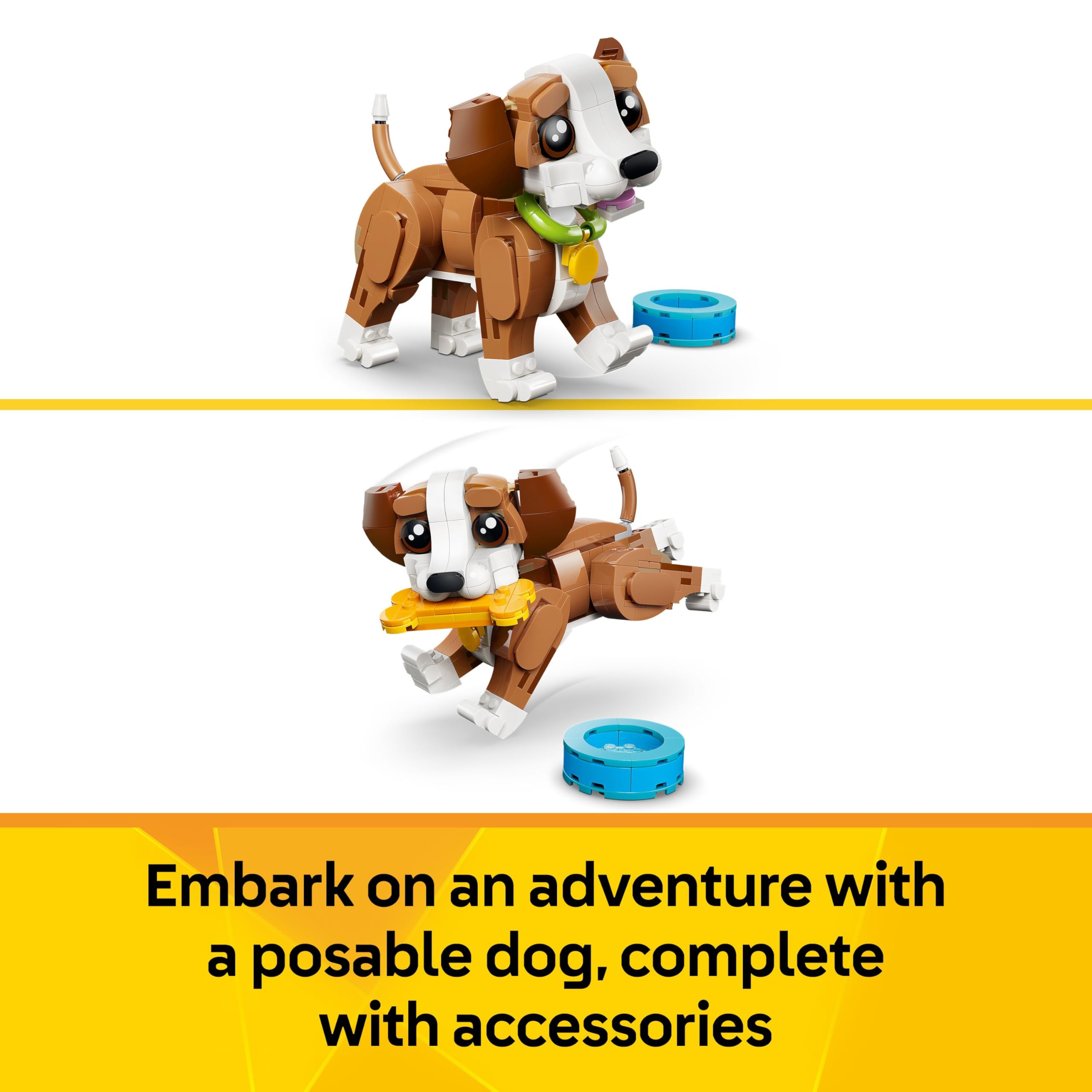 LEGO Creator 3in1 Playful Puppy Dog 336-Piece Animal Figure Toy Set | Ages 8+ | Model 31382 4