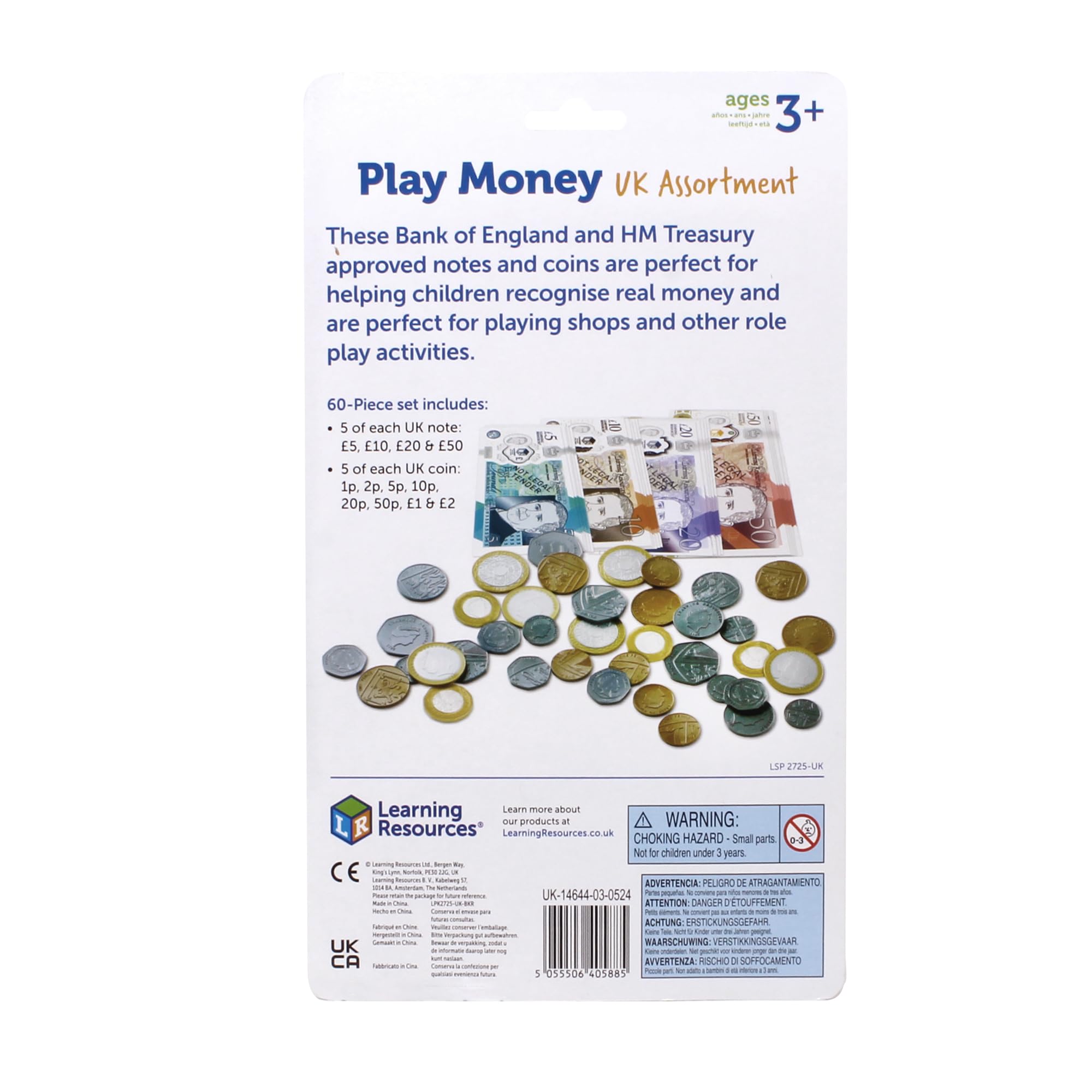 Learning Resources Play Money UK Assortment - Realistic Coins & Notes | Ages 3+ 2