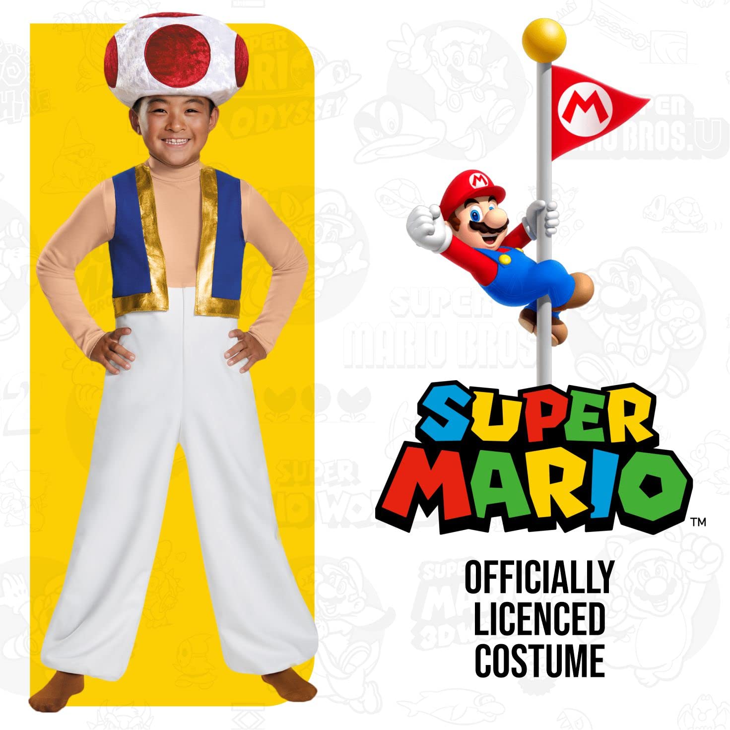 Nintendo Toad Costume - Disguise Deluxe Kids Fancy Dress for Mario Fans