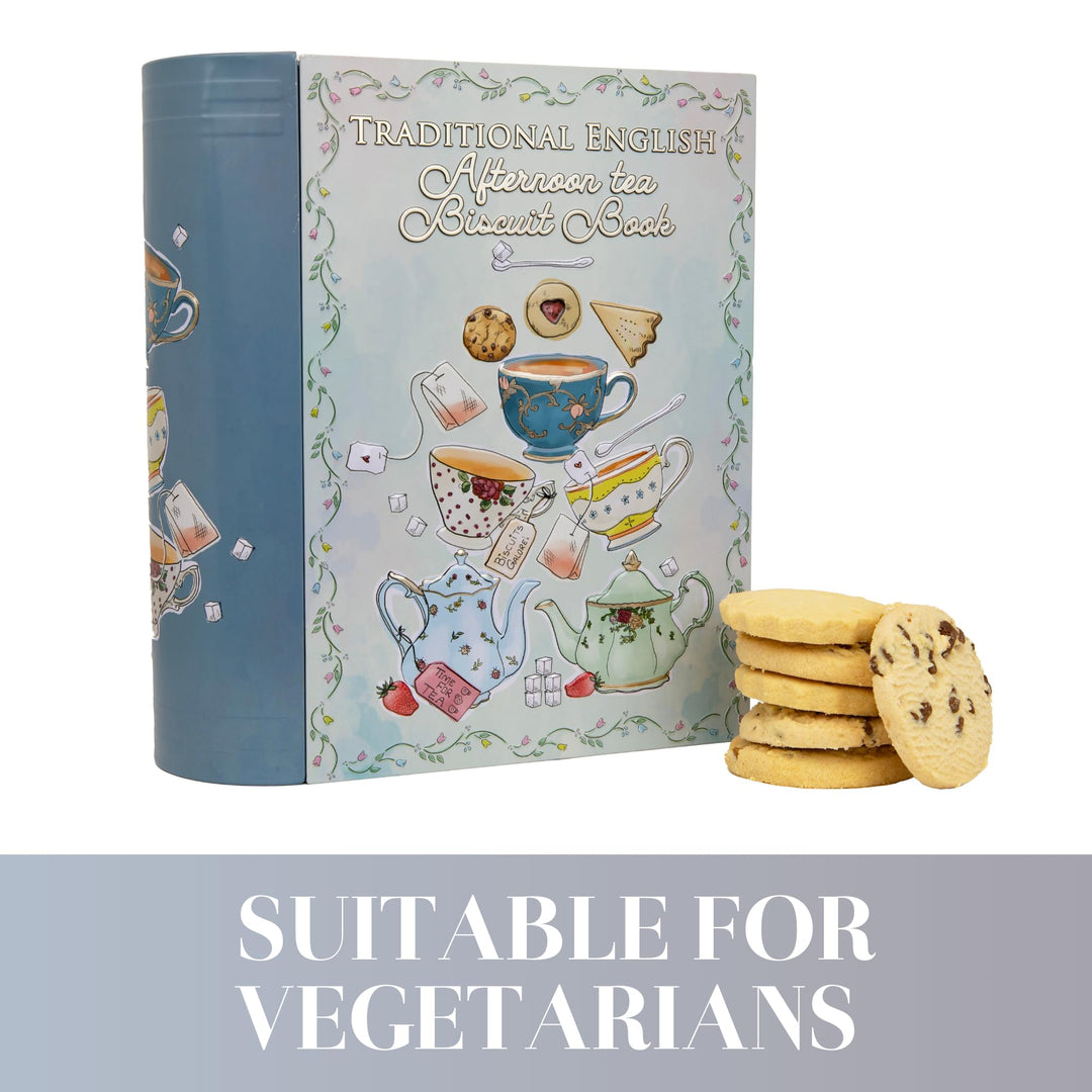 Afternoon Tea Book Biscuit Tin Gift - Christmas Treats & Snacks Set by Scotti