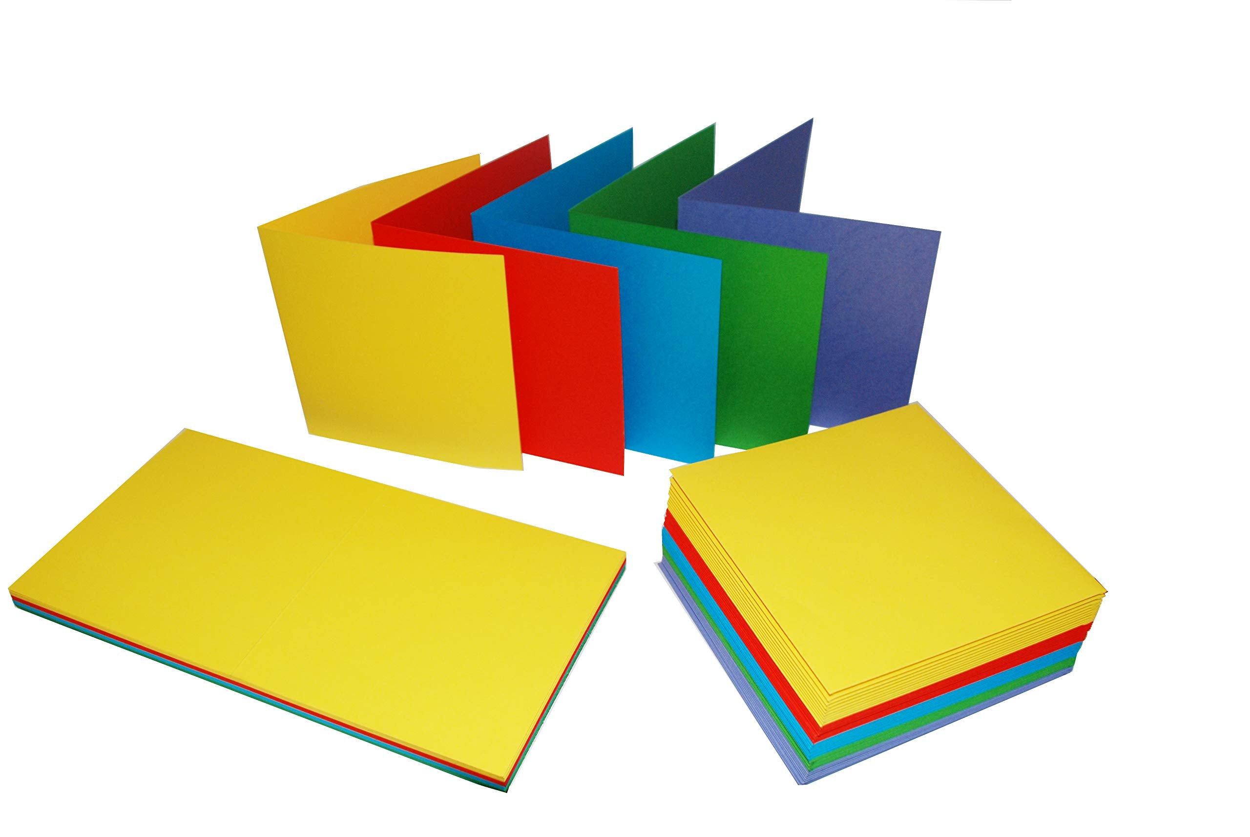 Craft UK 281 C6 Card and Envelope Pack of 50 - Mixed Bright Colors | 100 gsm Envelopes