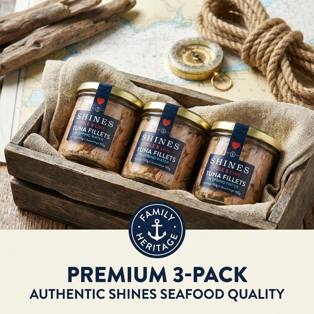 Shines Wild Skipjack Tuna in Spring Water - 3 x 150g Jars | Pole & Line Caught 7