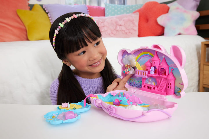 Polly Pocket 2-in-1 Bunny Fun Compact Purse Playset with Micro Dolls & Accessories