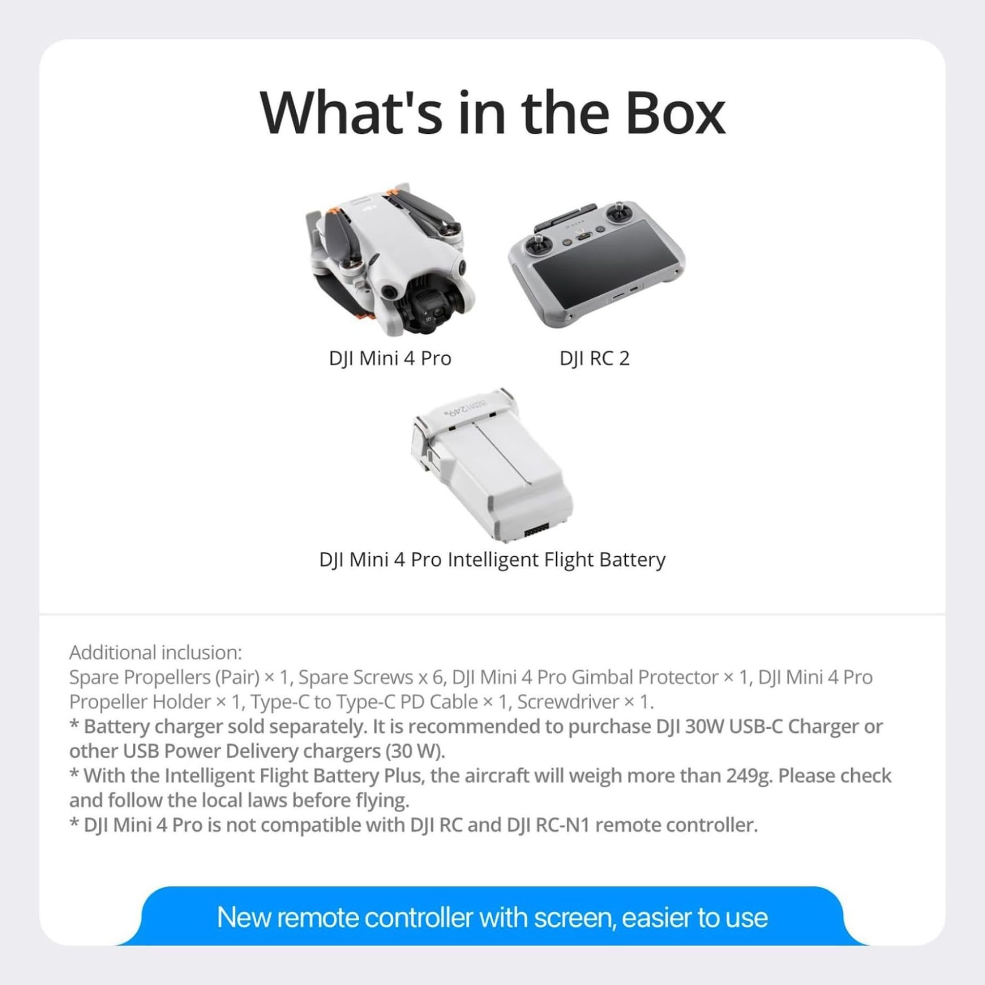 DJI Mini 4 Pro with DJI RC 2 - 4K HDR Folding Drone with Omnidirectional Obstacle Sensing 4