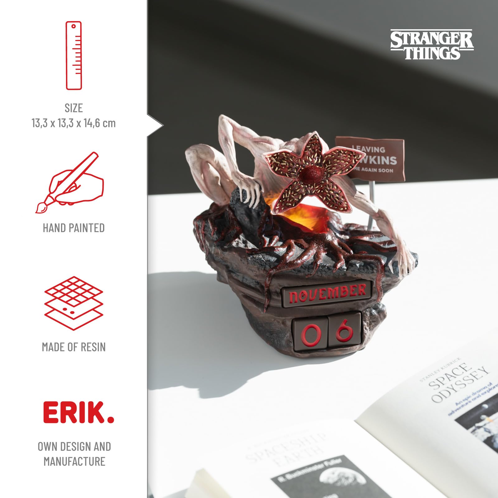 Grupo Erik Stranger Things Demogorgon Perpetual Flip Calendar - Resin Desk Display 9