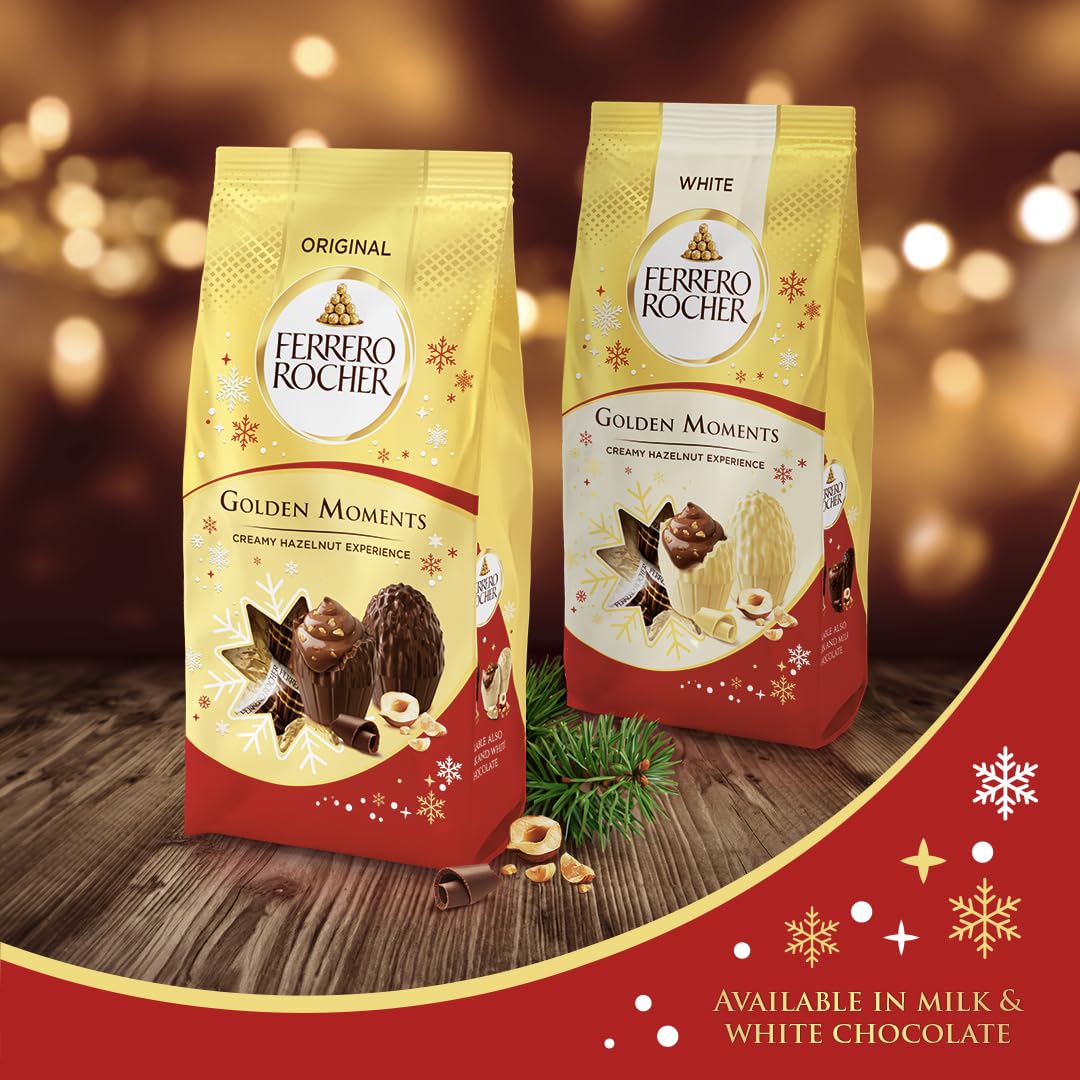 Ferrero Rocher Golden Moments Milk Chocolate Hazelnut Treats 90g Bag 13
