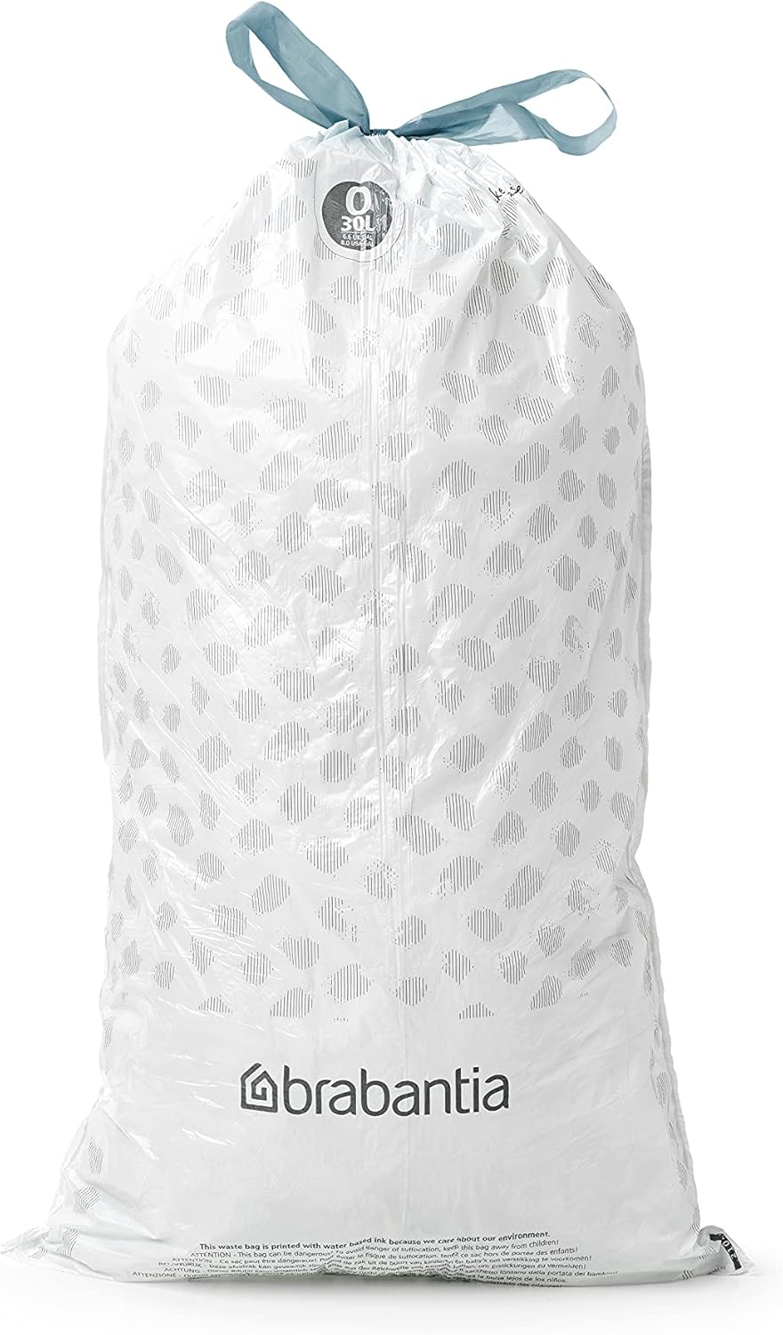 Brabantia PerfectFit Bin Liners Size O/30 Litre - Thick Plastic Trash Bags with Tie-Tape Handles (40 Pack) 6