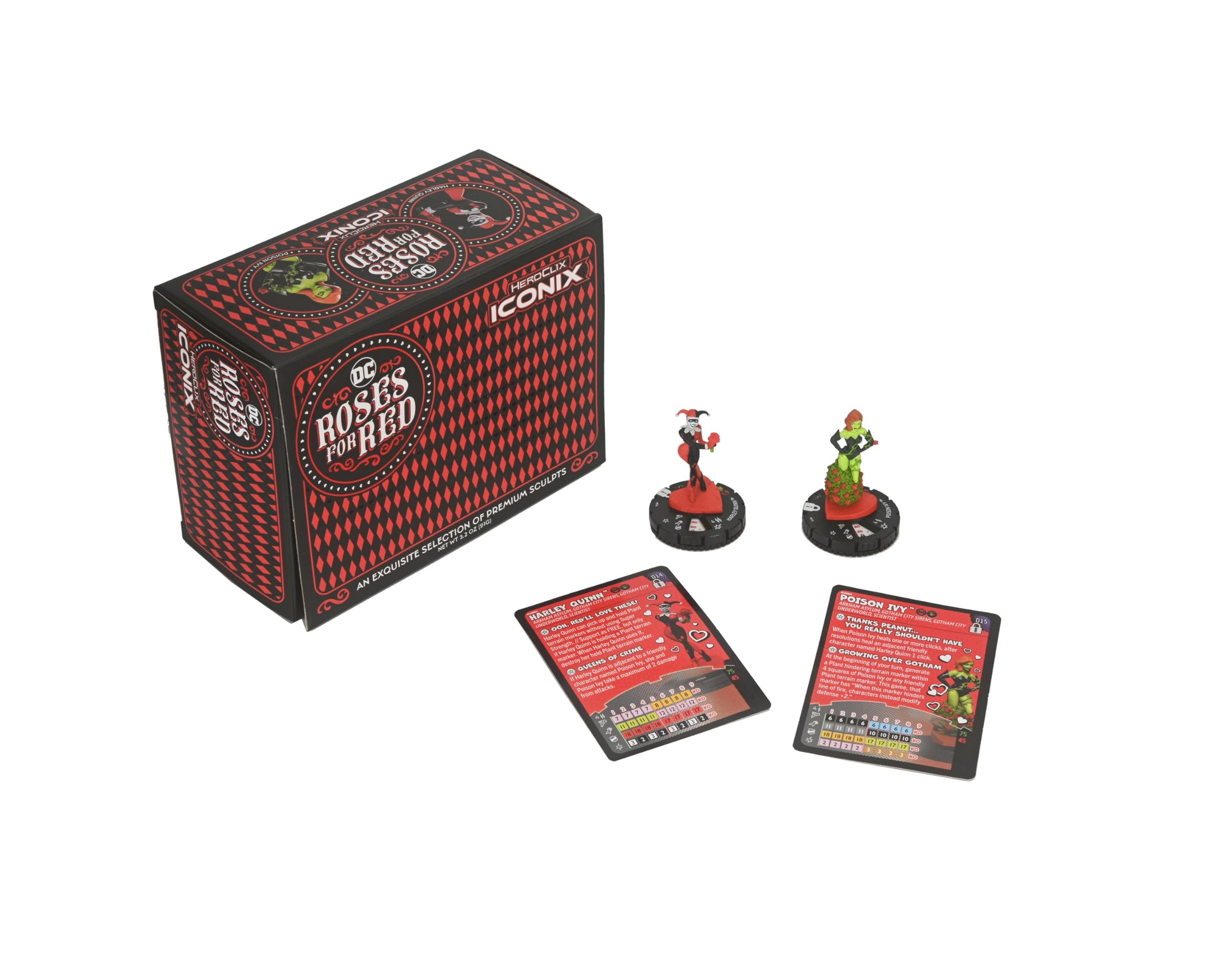 WizKids DC HeroClix Iconix: Harley Quinn Roses for Red Miniature Figure Set