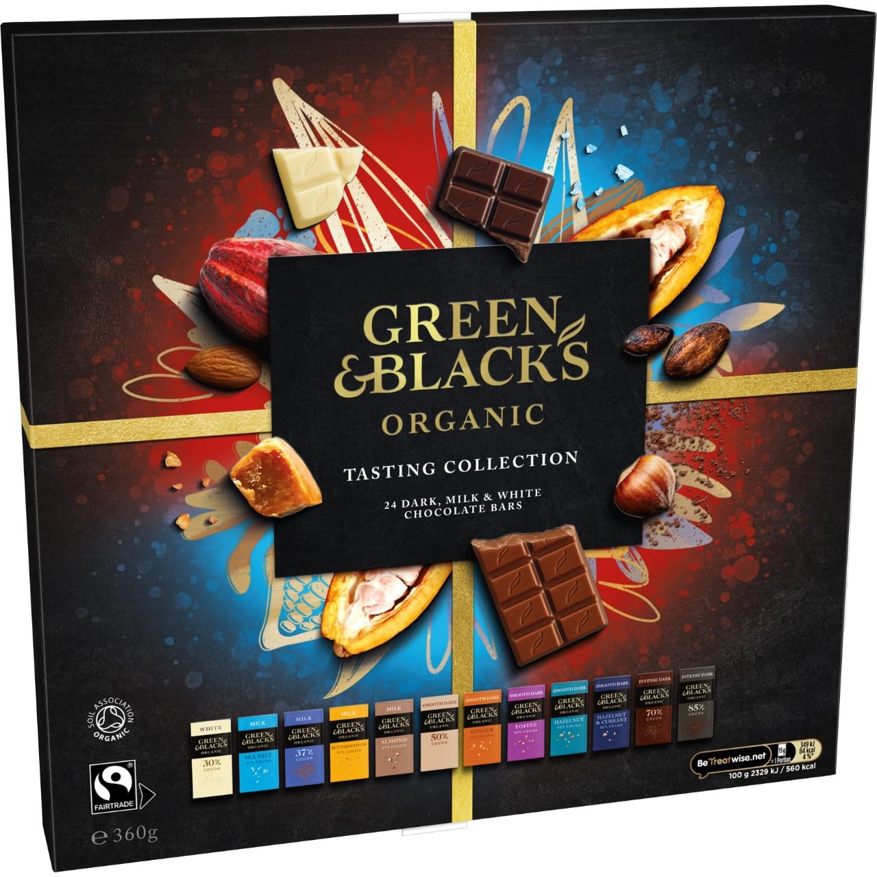 Green & Black's Organic Tasting Collection - Assorted Miniature Chocolate Bars (24 Pack)