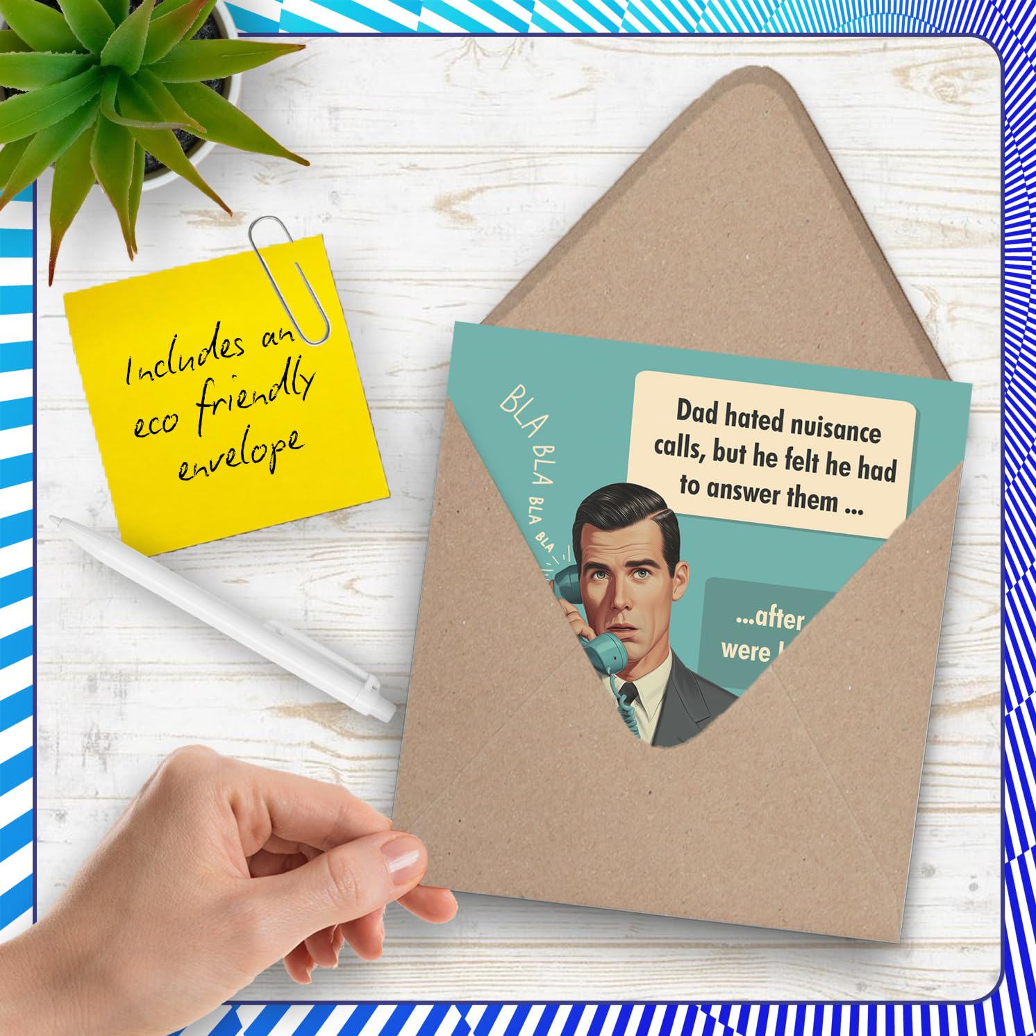 Stuff4 Funny Birthday Card for Dad - Vintage Wit Illustration | 145mm Square 5