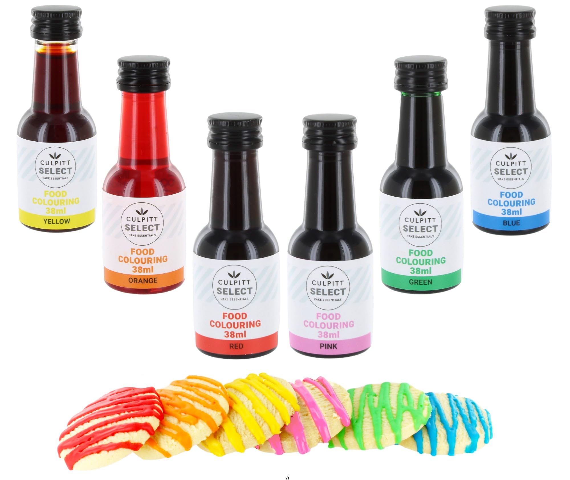 Culpitt Select Food Colouring - 6 Pack Liquid Set | Water Based | Made in UK 1