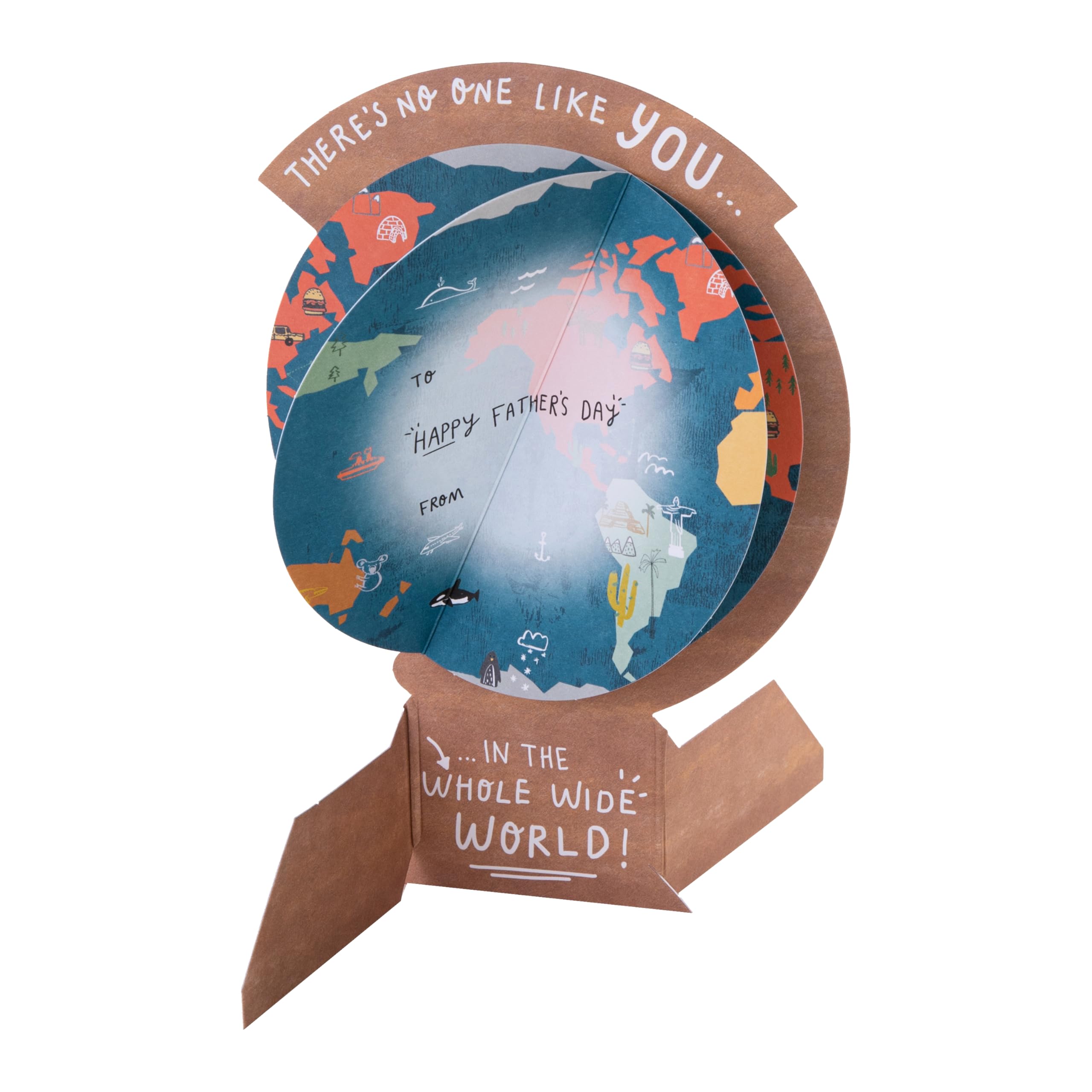 Hallmark Father's Day Pop Up World Globe Card | 3D Design | H22.8cm x W15.9cm 2