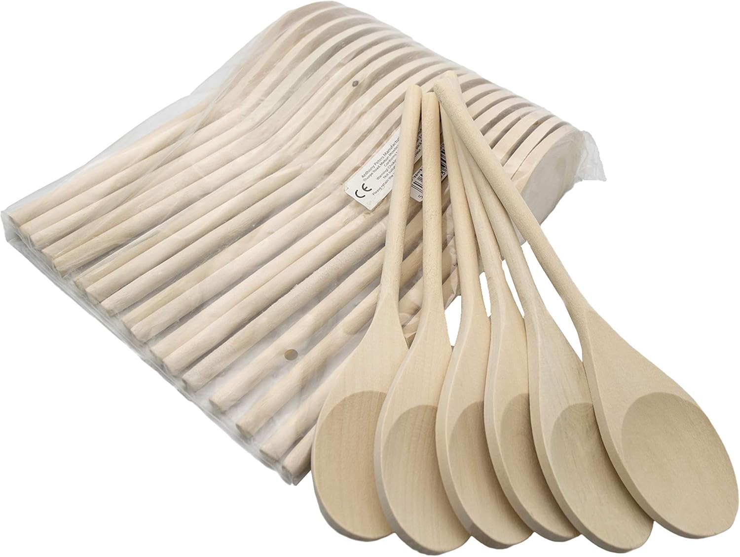 Anthony Peters AP766WS Pack of 18 Wooden Crafting Spoons - Natural FSC Beechwood for Arts & Crafts 1