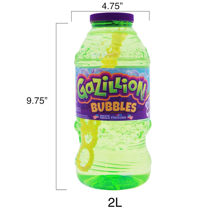 Gazillion Bubbles Original Bubble Solution 2L with 7-in-1 Wand - Non-Toxic, Long-Lasting Bubbles for Outdoor Play