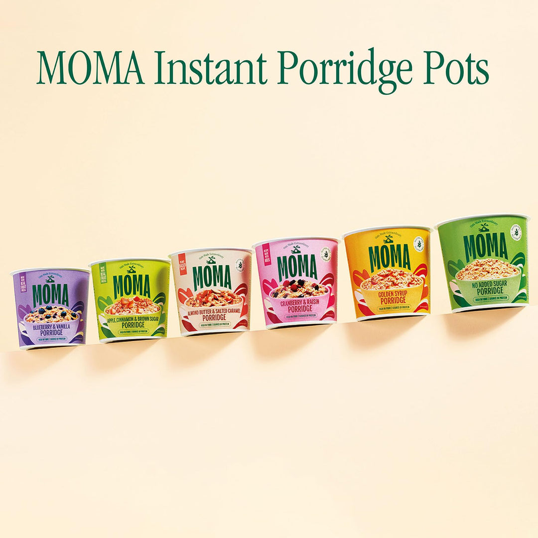 MOMA Instant Porridge Pots Golden Syrup 70g - Gluten Free, High Fibre, Source of Protein
