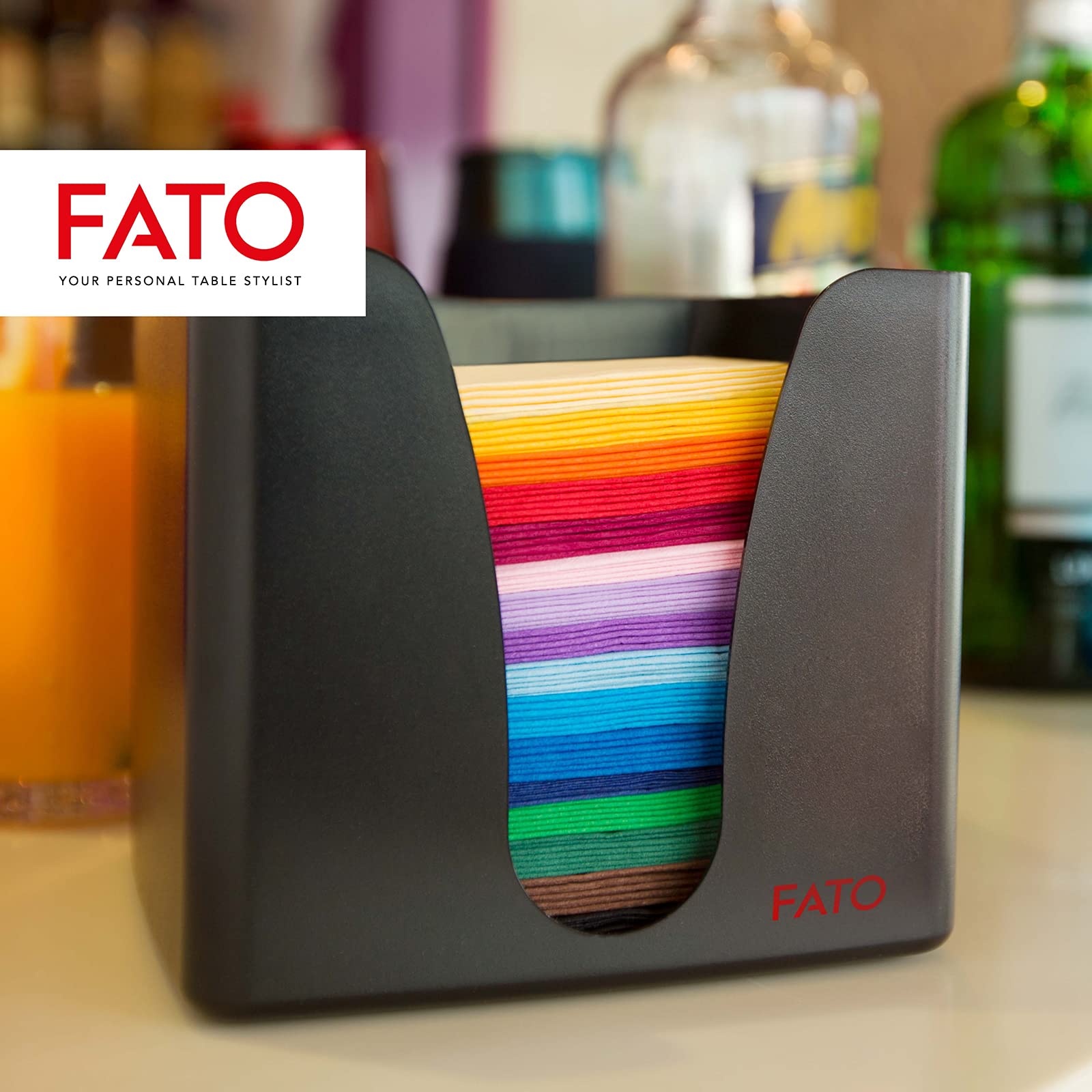 Fato - Disposable Paper Napkins 24x24 cm Black, 2-Ply, Pack of 100 4
