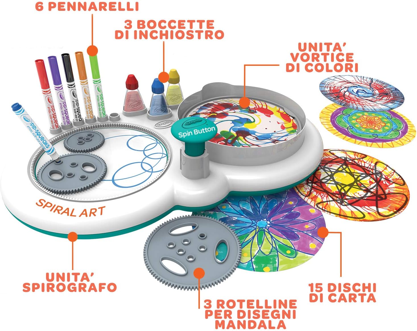 Crayola Spin and Spiral Art Station - 2-in-1 Creative Craft Kit for Kids Ages 6+ 2