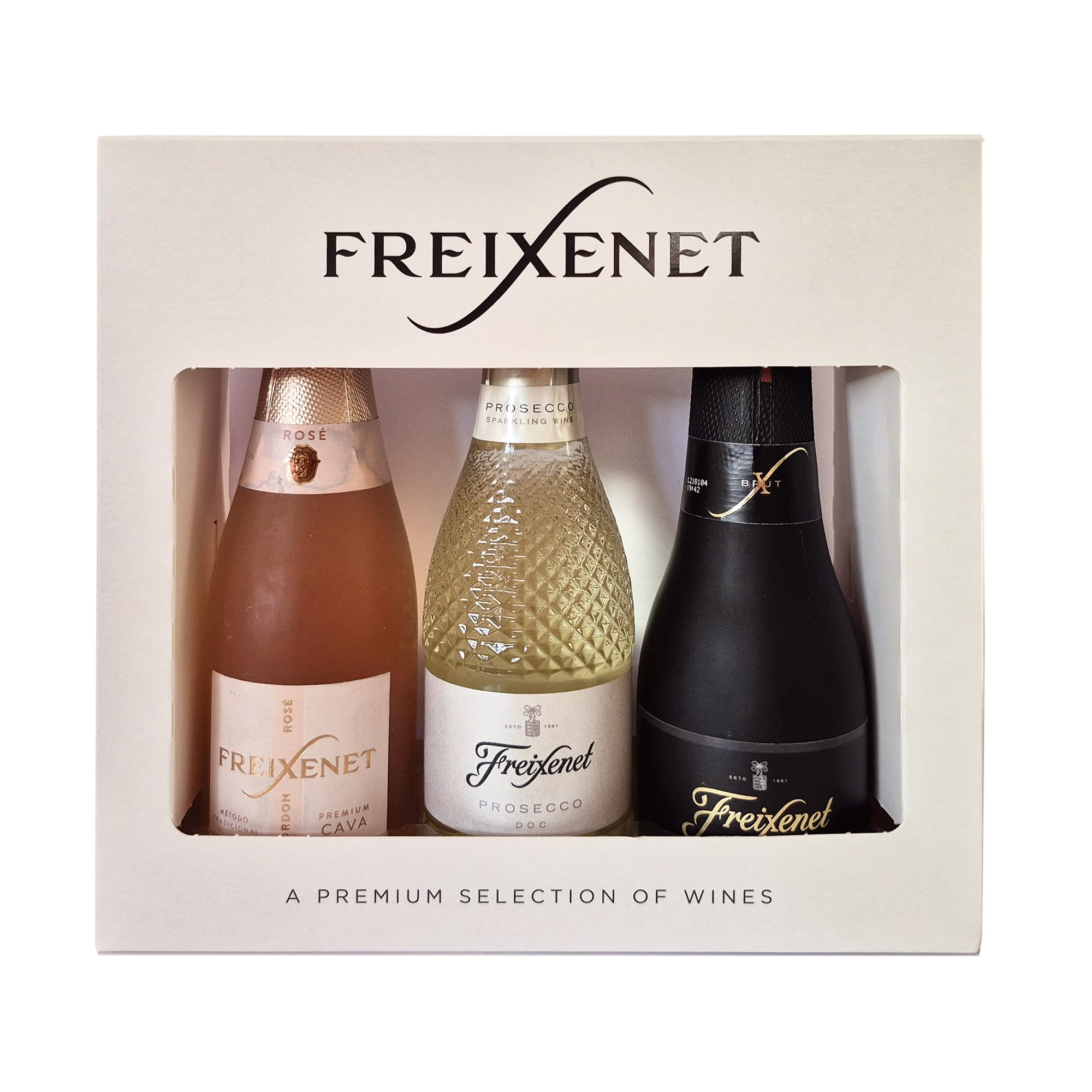 Freixenet Cordon Rosado Dry Cava 3 x 20cl Gift Pack (11.5% ABV) 3