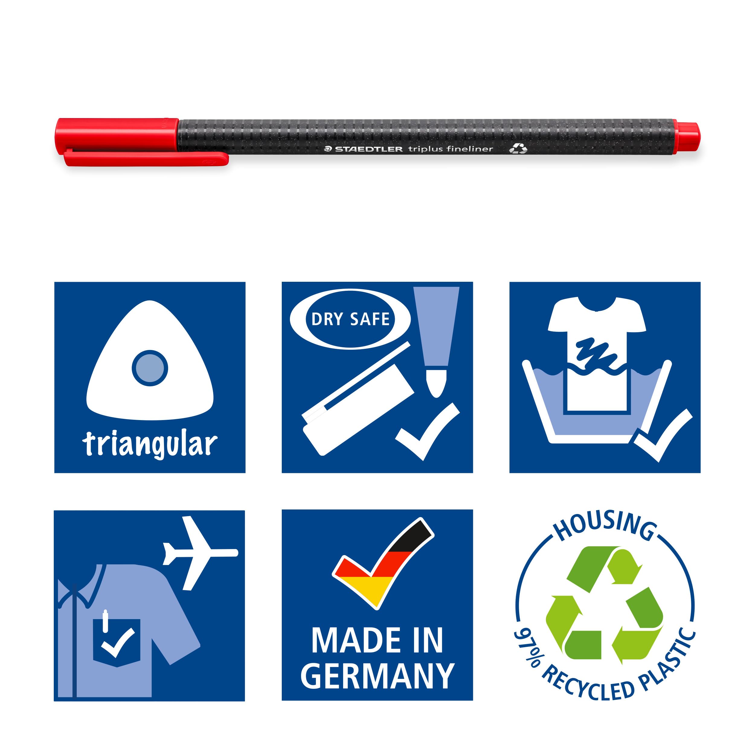 STAEDTLER 334 C60 Triplus Fineliner Pen - 0.3mm Superfine Tip | 60 Count Assorted Colours 5
