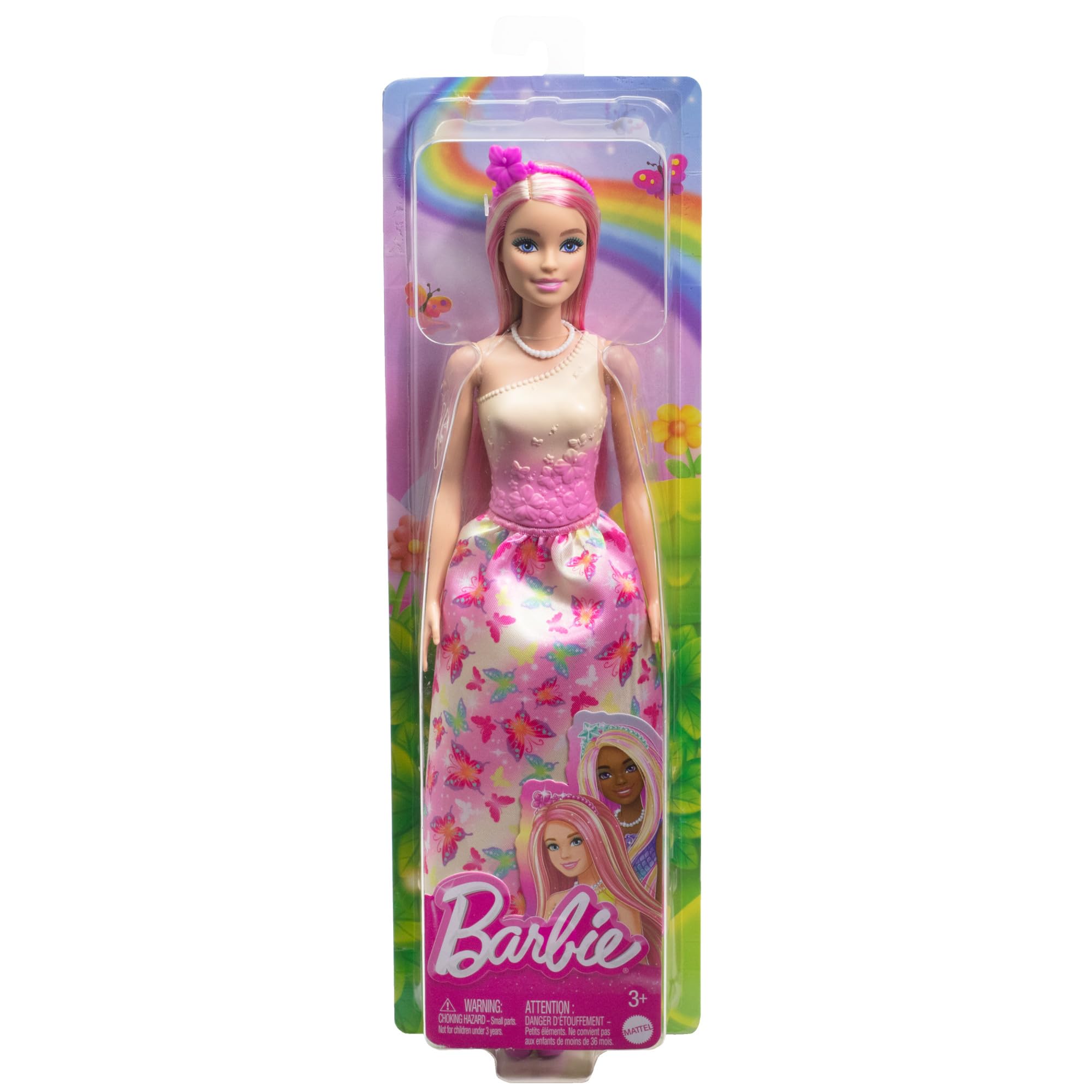 Barbie Royal Doll HRR08 - Pink & Blonde Fantasy Hair | Butterfly Skirt | Multicolor Accessories 6