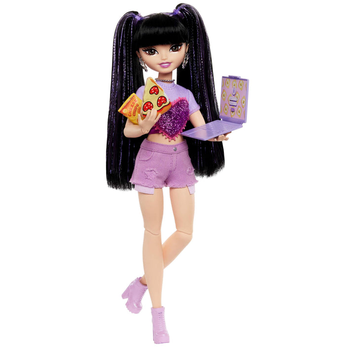 Barbie Dream Besties Renee Doll & Food-Themed Playset - 12-Piece Set with Laptop, Pizza, Smoothie & More