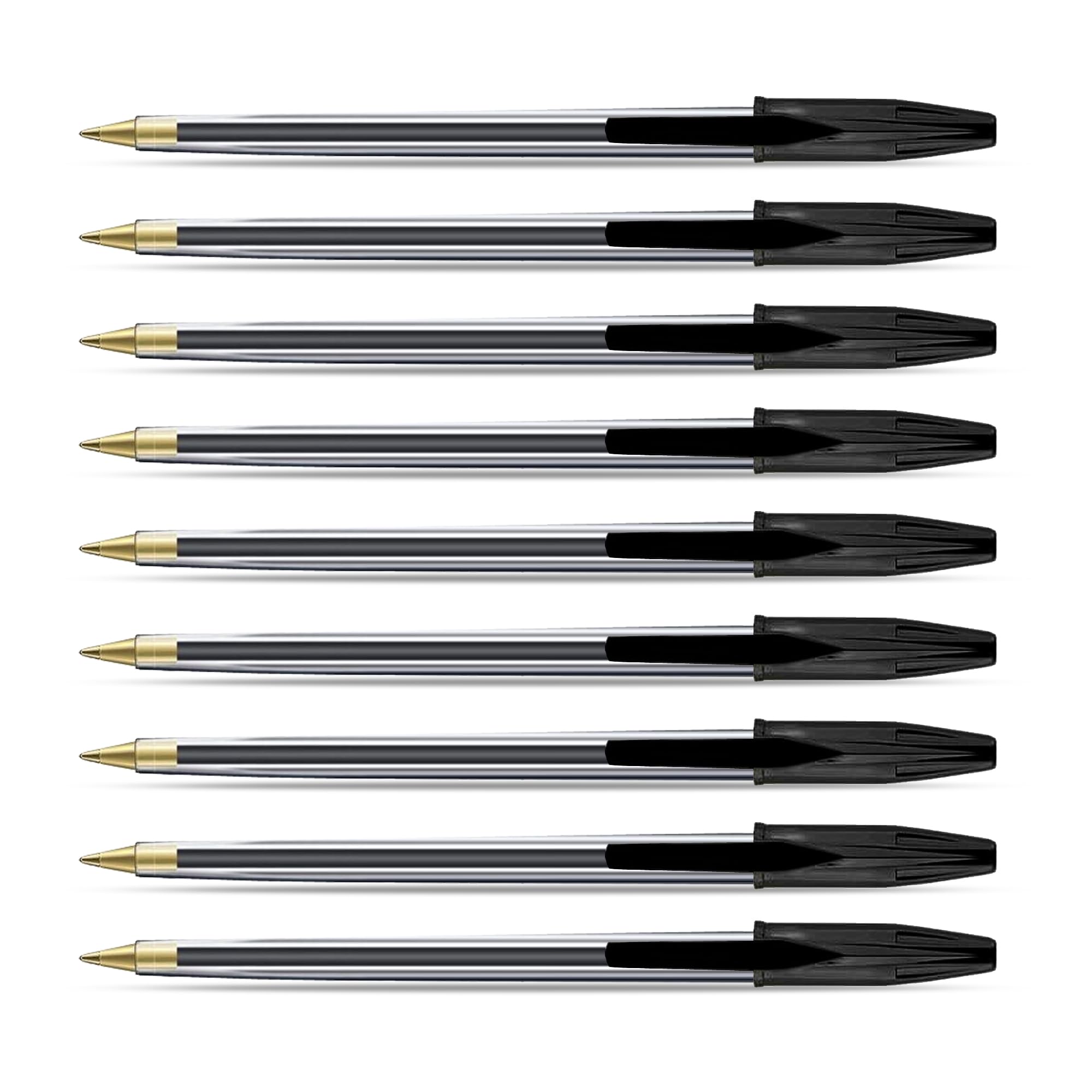 G4GADGET Black Ballpoint Pens - 25 Pack Medium Tip, Quick Drying Ink | 0.5mm Line