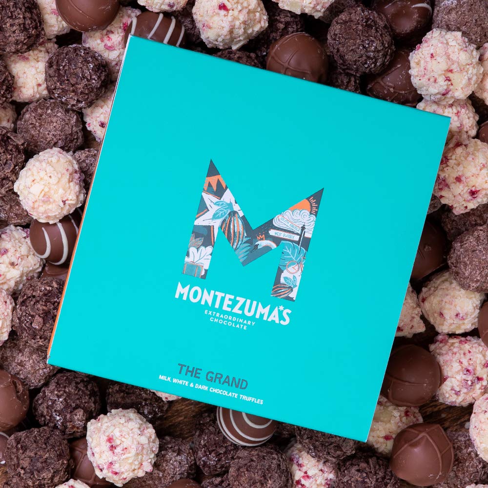 Montezuma's The Grand Milk, White & Dark Chocolate Truffle Collection - 16 Truffles, Gluten-Free, 220g
