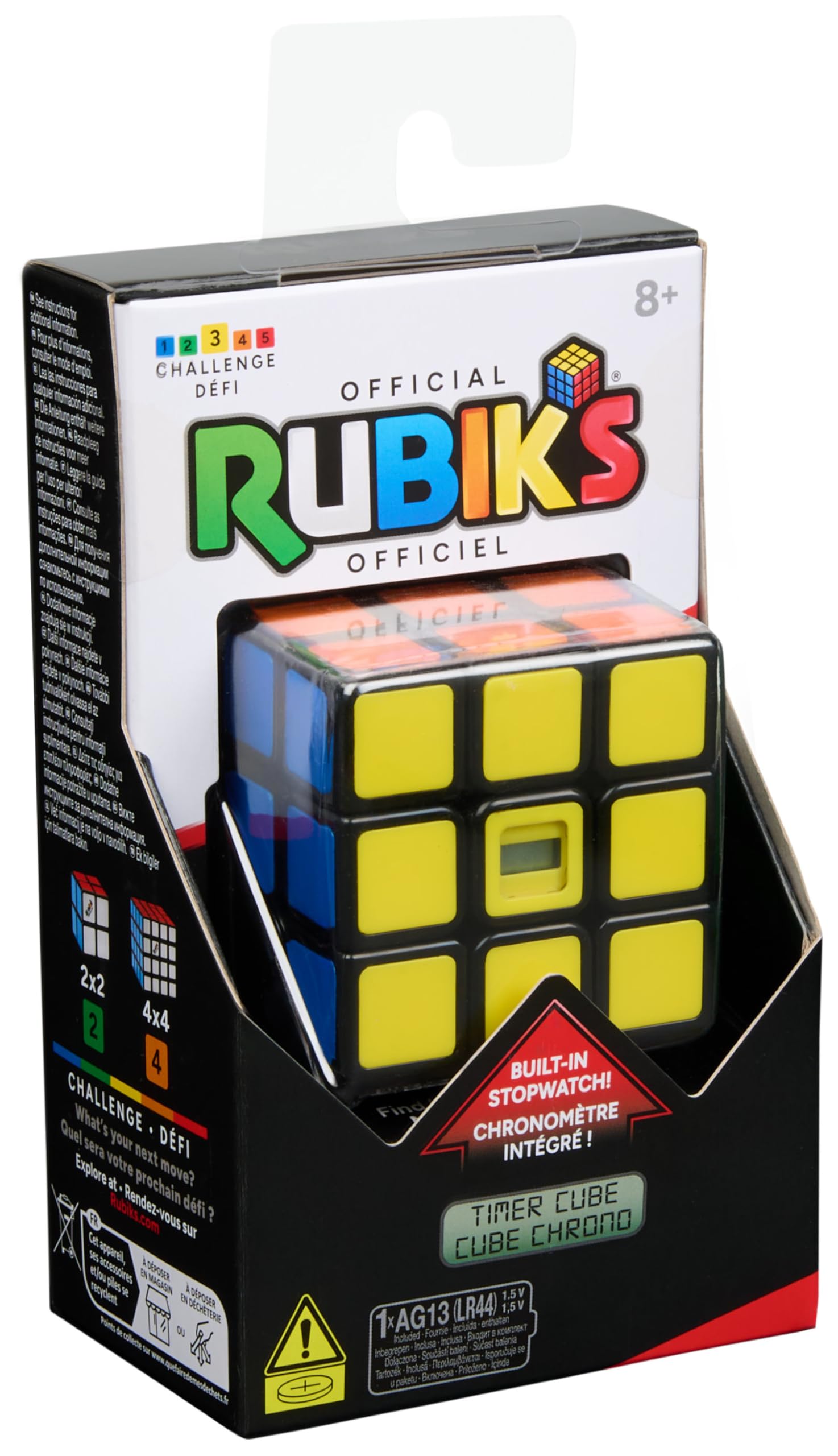 Rubik’s Timer Cube 3x3 - Built-in Timer Brain Teaser Puzzle for Speed Solving 5