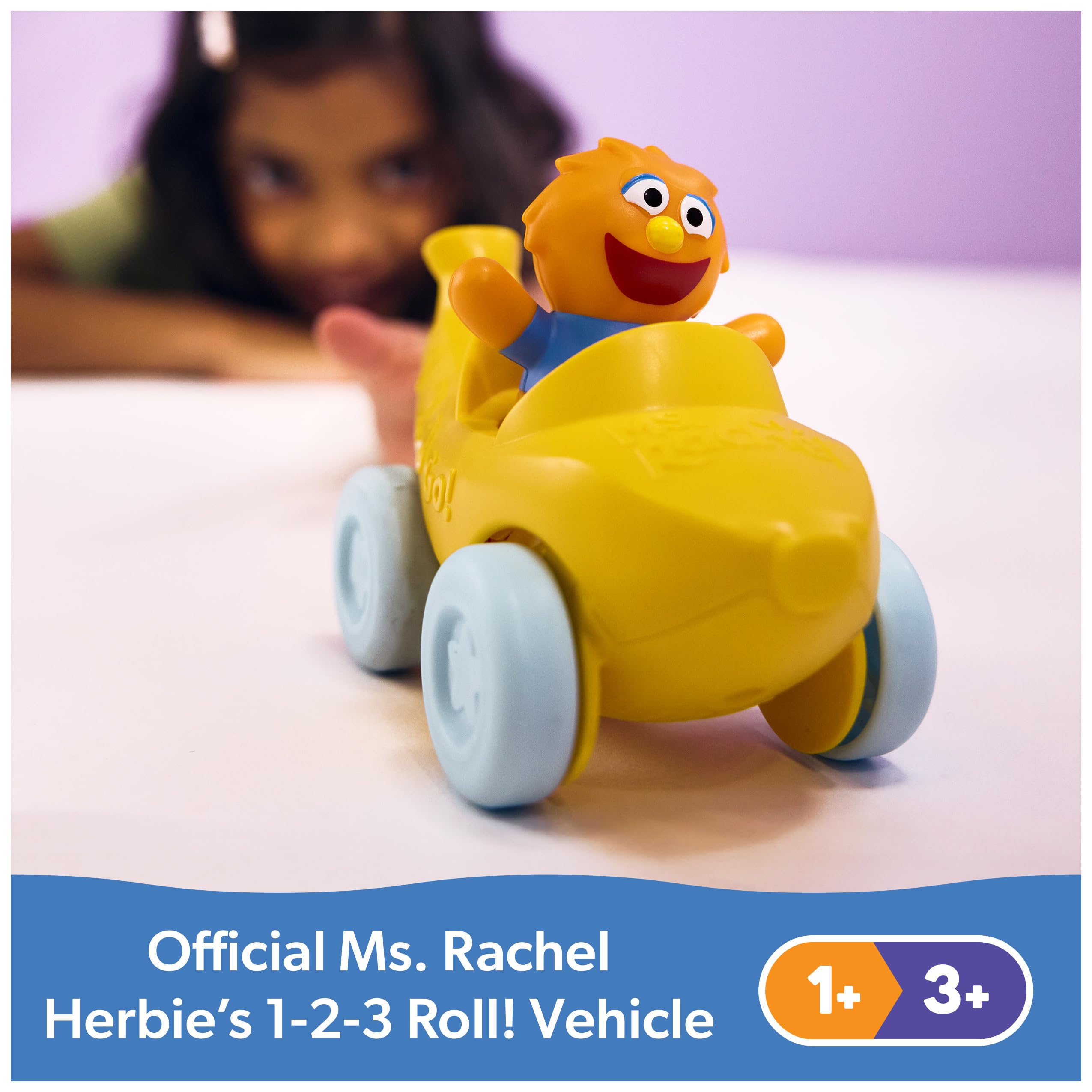 Ms. Rachel Herbie’s 1-2-3 Roll! Vehicle with Click-in Figure | Pull Back & Go | Ages 12+ Months 3