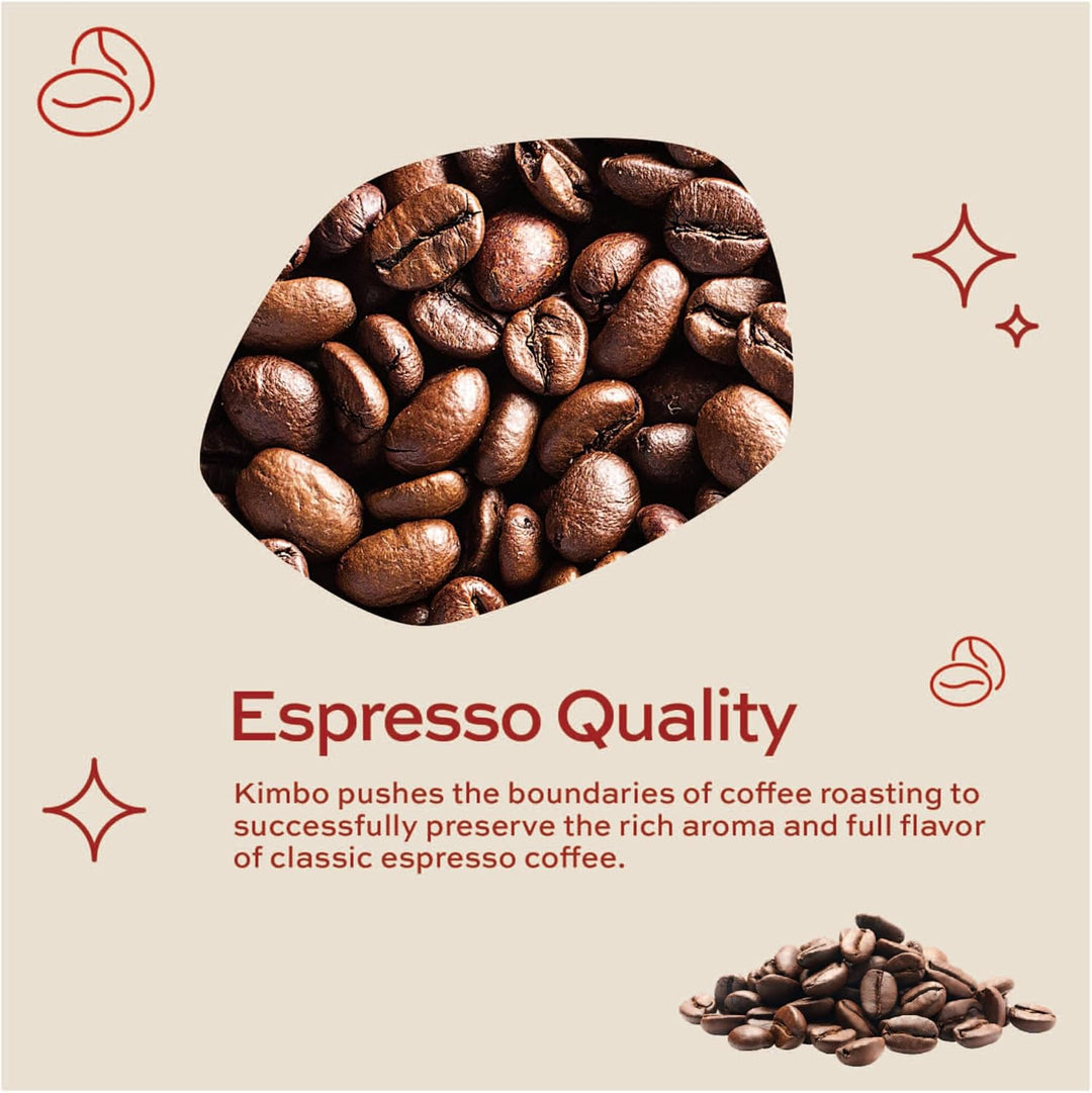 Kimbo Caffè Crema Classico Whole Coffee Beans, Light Roast, 1kg Bag