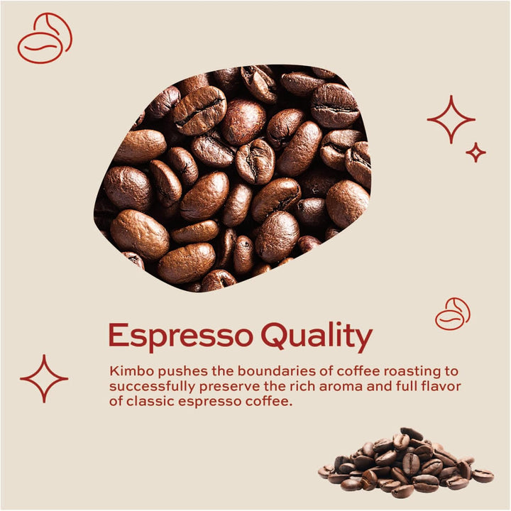 Kimbo Espresso Napoletano Whole Coffee Beans, Dark Roast, 1kg Bag