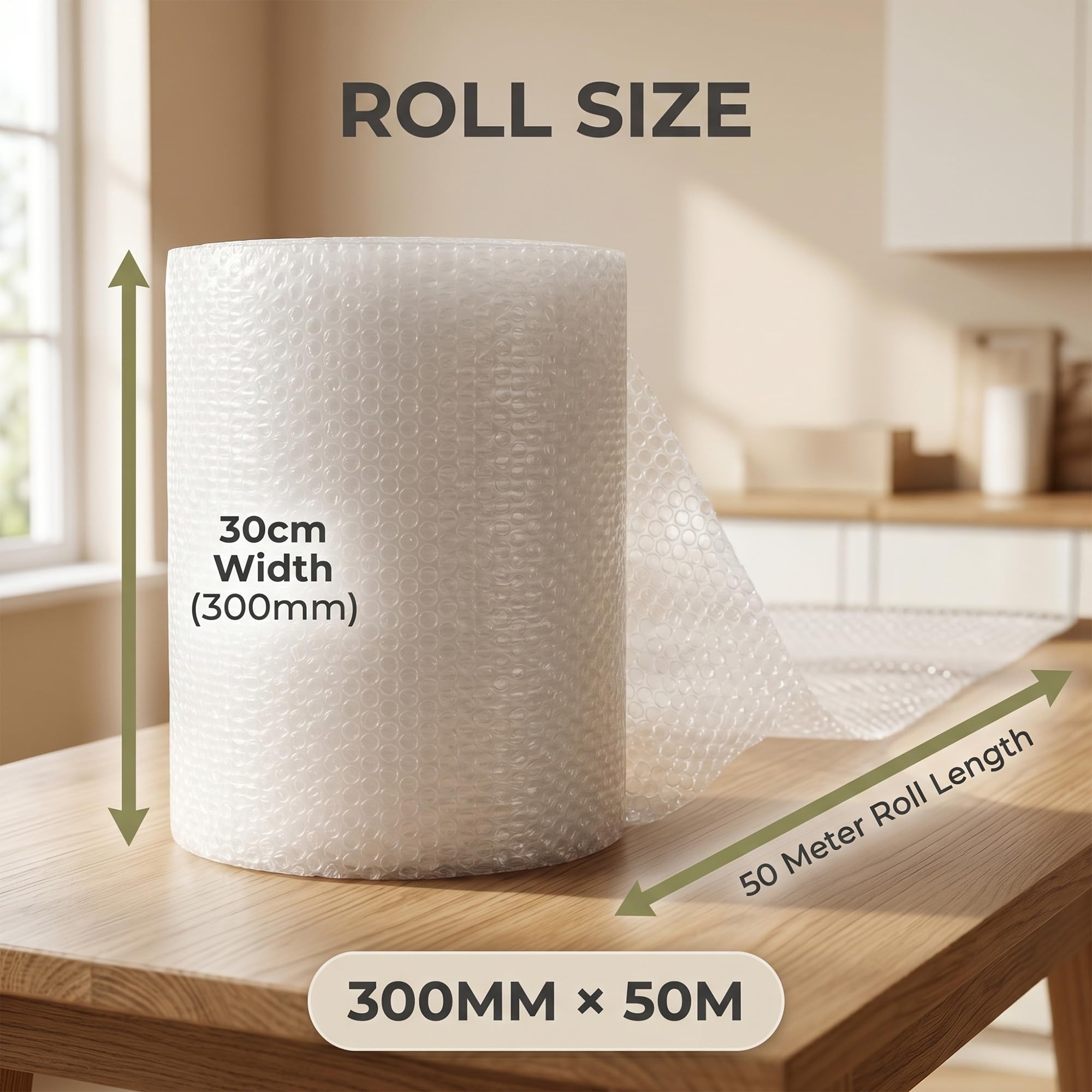 Inkspire Bubble Wrap Roll - 300mm x 50m Small Air Bubbles for Packing & Shipping 2