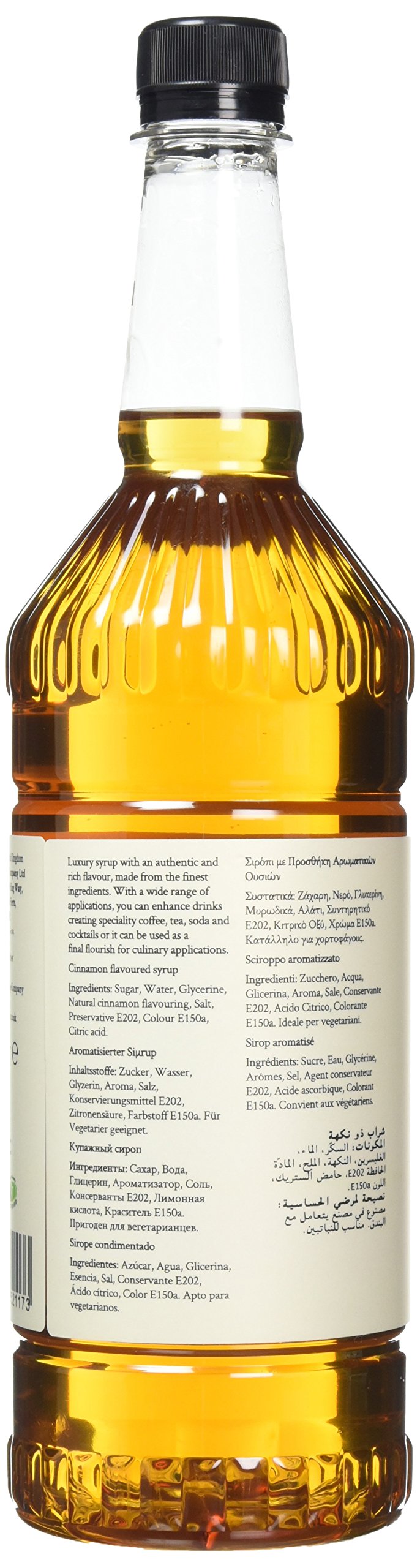 Simply Cinnamon Syrup - Vegan, Nut Free Coffee & Cocktail Flavoring | 1L Plastic Bottle 2