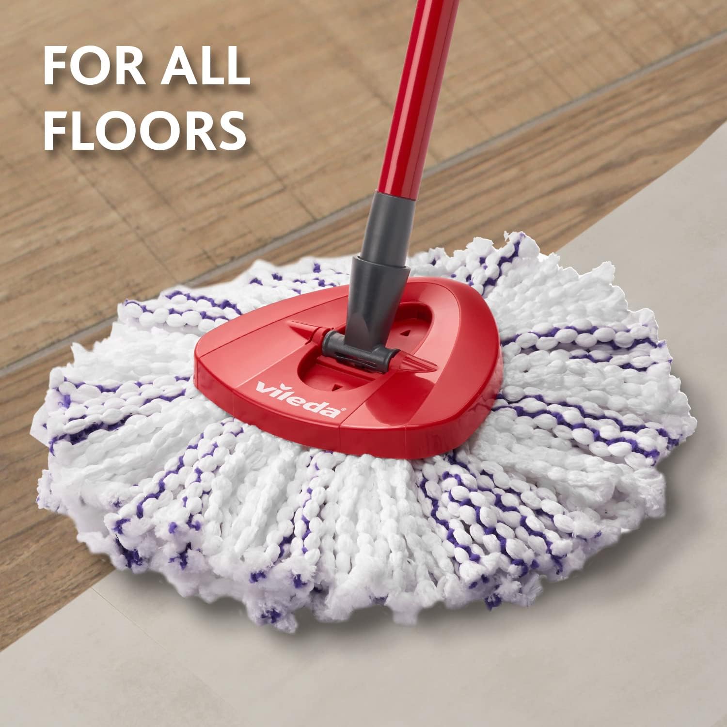 Vileda Turbo 3-in-1 Replacement Mop Head - Purple-White, 98% Polyester, 2% Polyamide 4