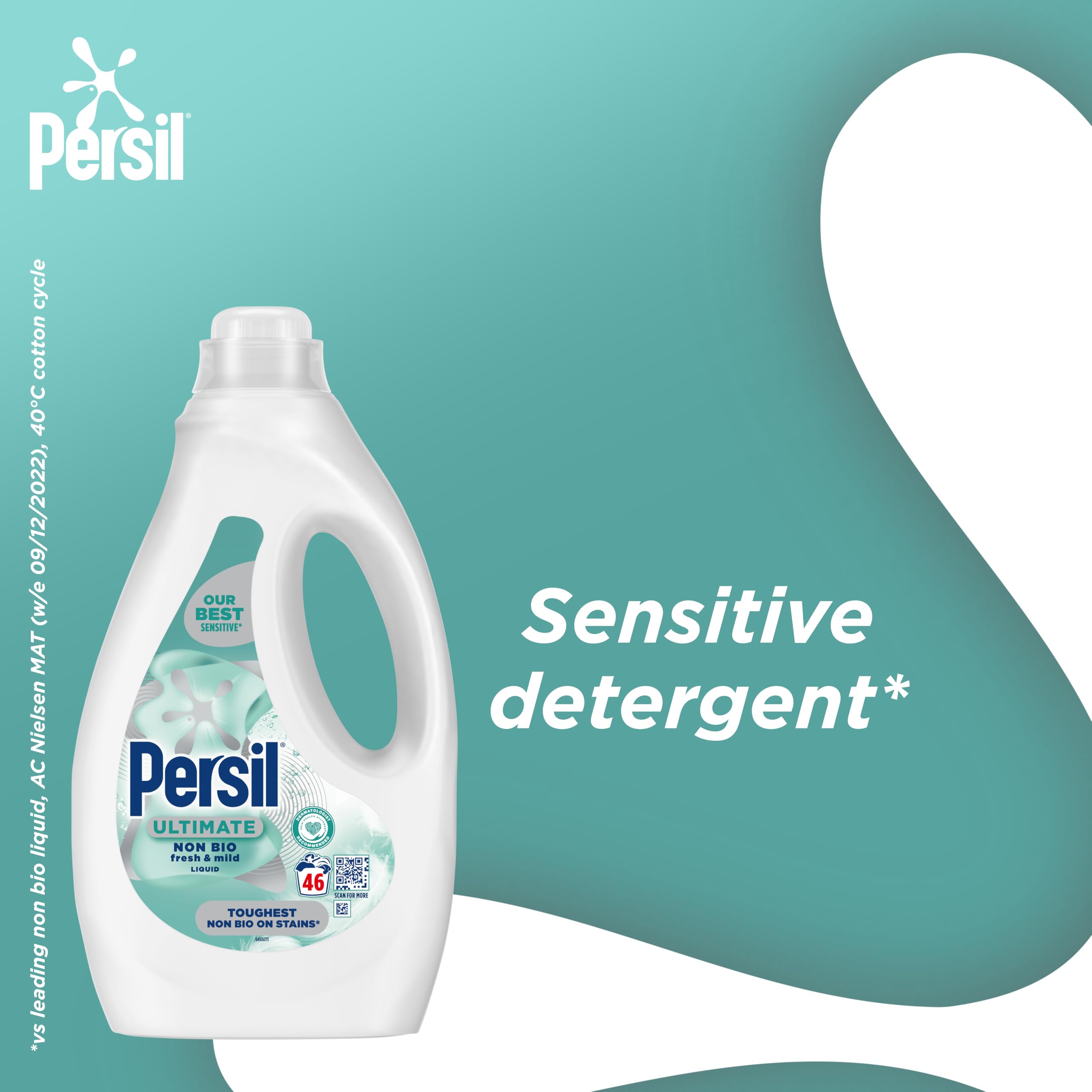 Persil Ultimate Non Bio Fresh & Mild Liquid Detergent - Tough on Stains | 1.24L | Sensitive Skin Formula 3
