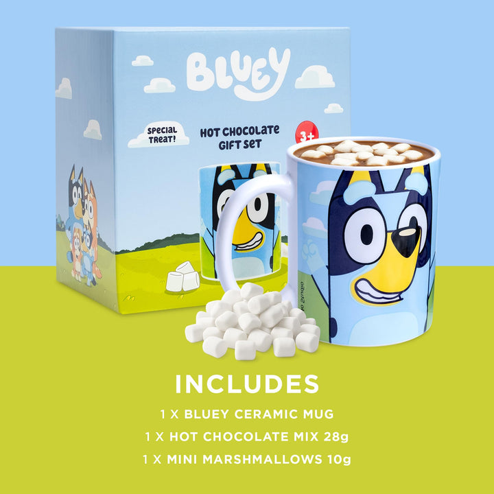 Beams International - Bluey Hot Chocolate Gift Set with Mug Featuring Bluey & Bingo