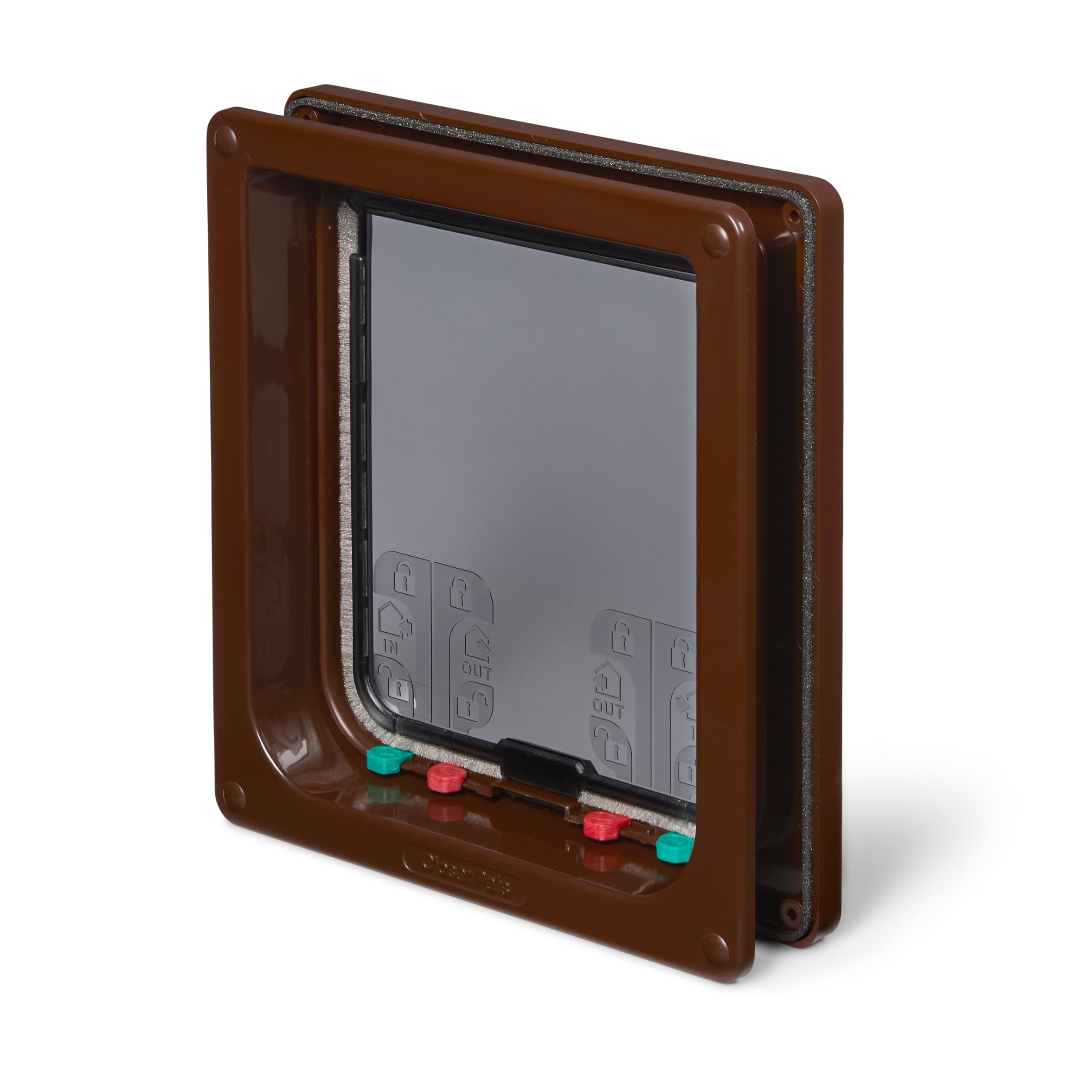Cat Mate Large 4-Way Cat Flap | Secure Lock | For Large Cats & Small Dogs | Brown 5