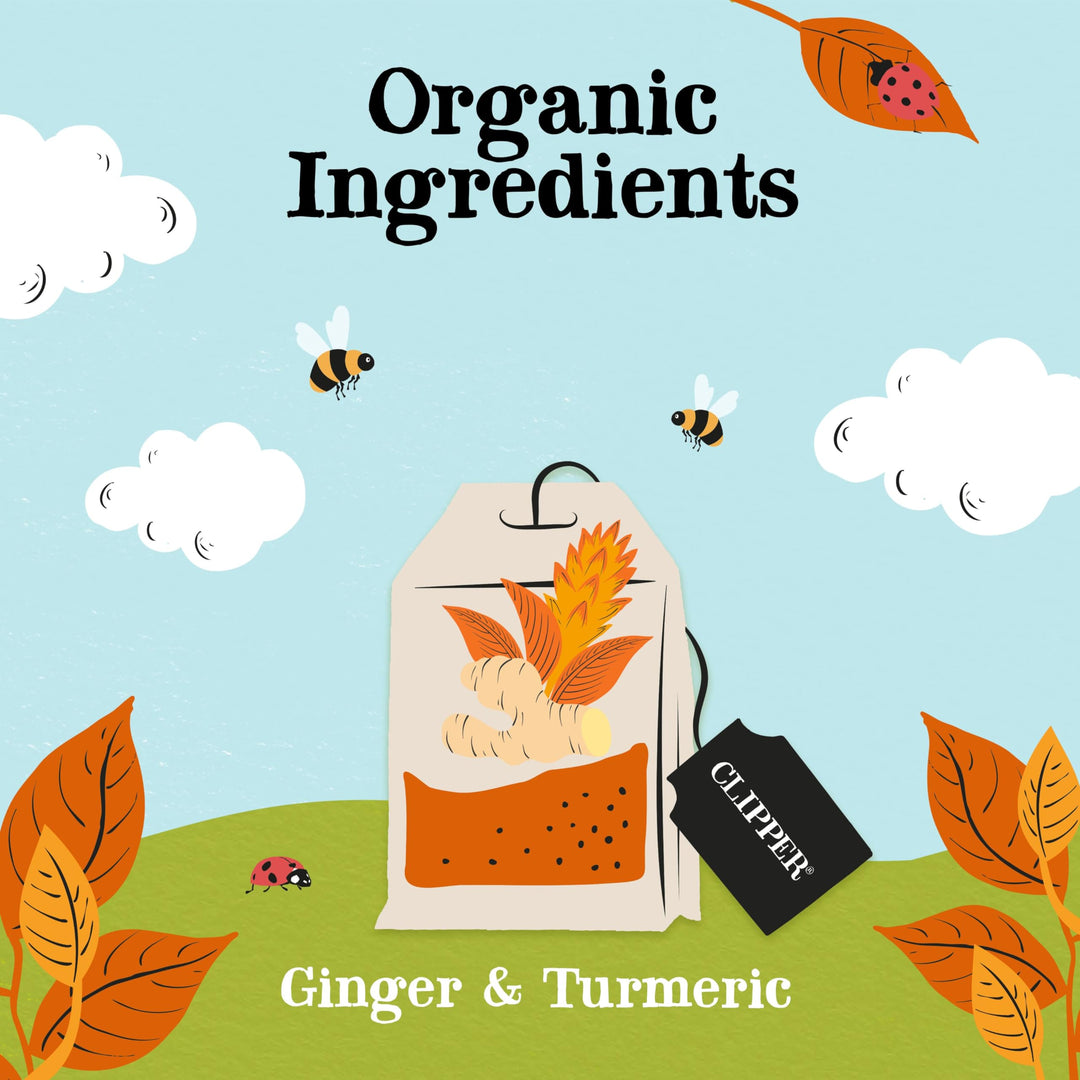 Clipper - Organic Restoring Roots Ginger & Turmeric Tea Bags | 20 Infusions